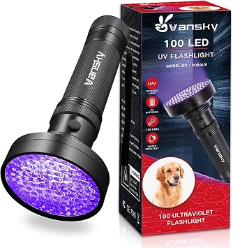 Vansky Black Light UV Flashlights, 100 LED & 51 LED 395nm Blacklight Detector for Dog Cat Pet Urine, Dry Stains and Bed Bug, Matching with Pet Odor Eliminator