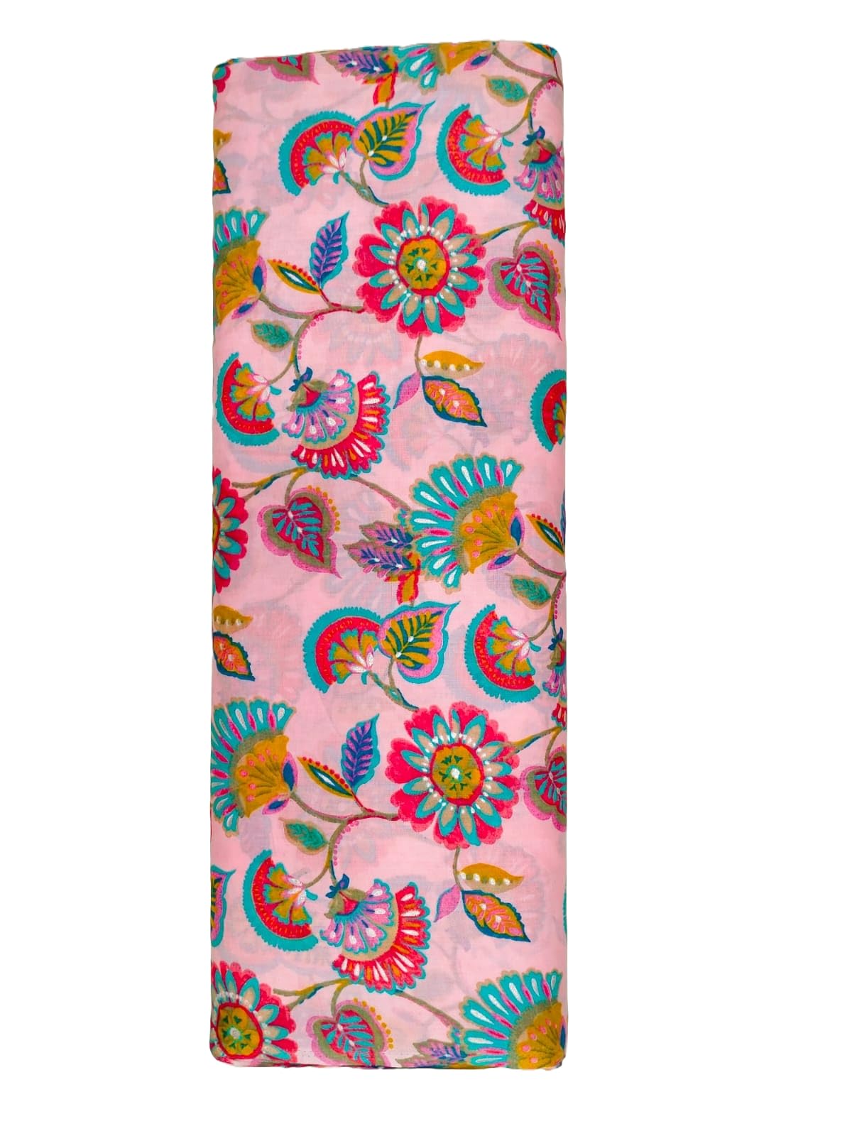 Pure Cambric Cotton Floral printed UN Stitched Long & Short Kurta, Dress Etc. Running Material For Women Width - 44 pink color-image-23