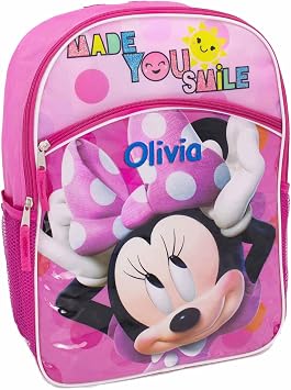 DIBSIES Personalized Licensed Character Backpack - 16 Inch Minnie Made You Smile Backpack