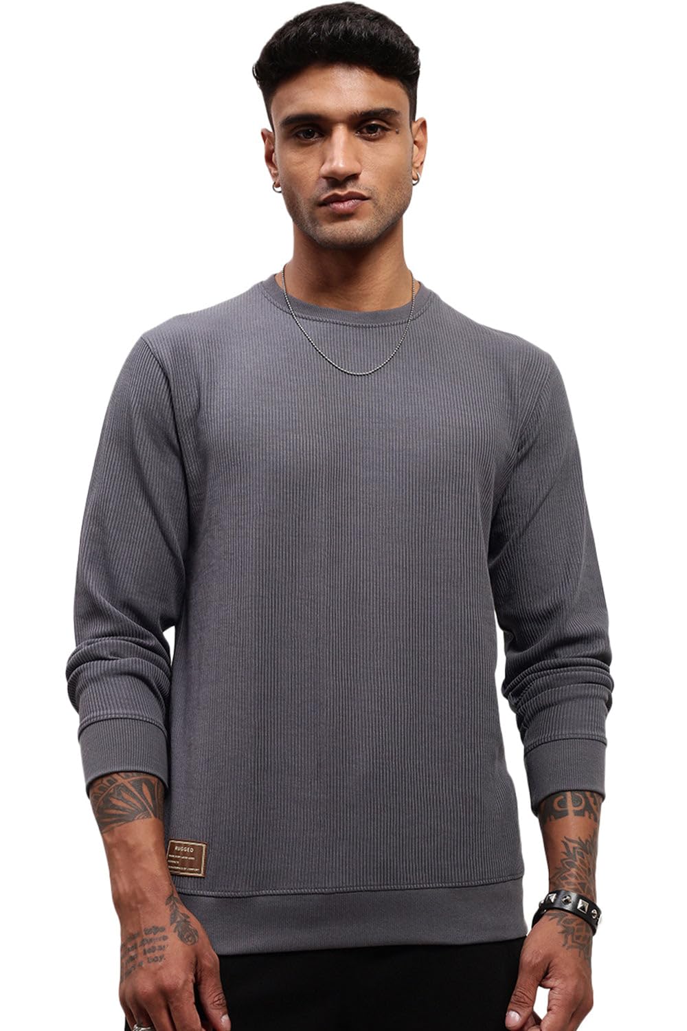 showoffff SHOWOFF Men's Grey Solid Sweatshirt-AR-ML-9946_Grey-picture-42