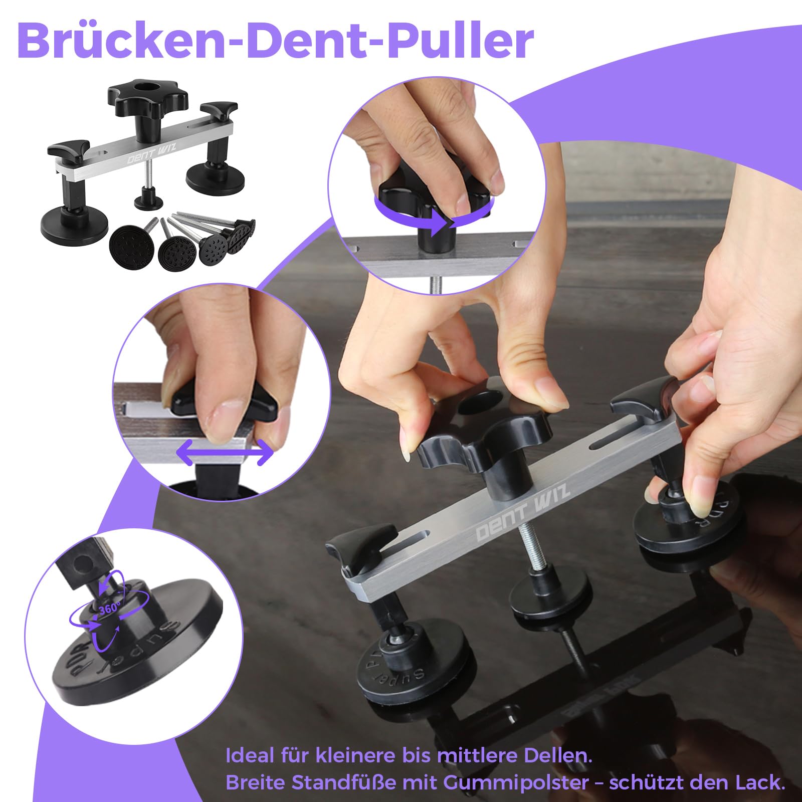 Dent Repair Kit di riparazione per ammaccature auto, set di attrezzi PDR con martello di scarico, sollevatore di ammaccature, estrattore ponti, pistola per colla a caldo e cuscinetti adesivi