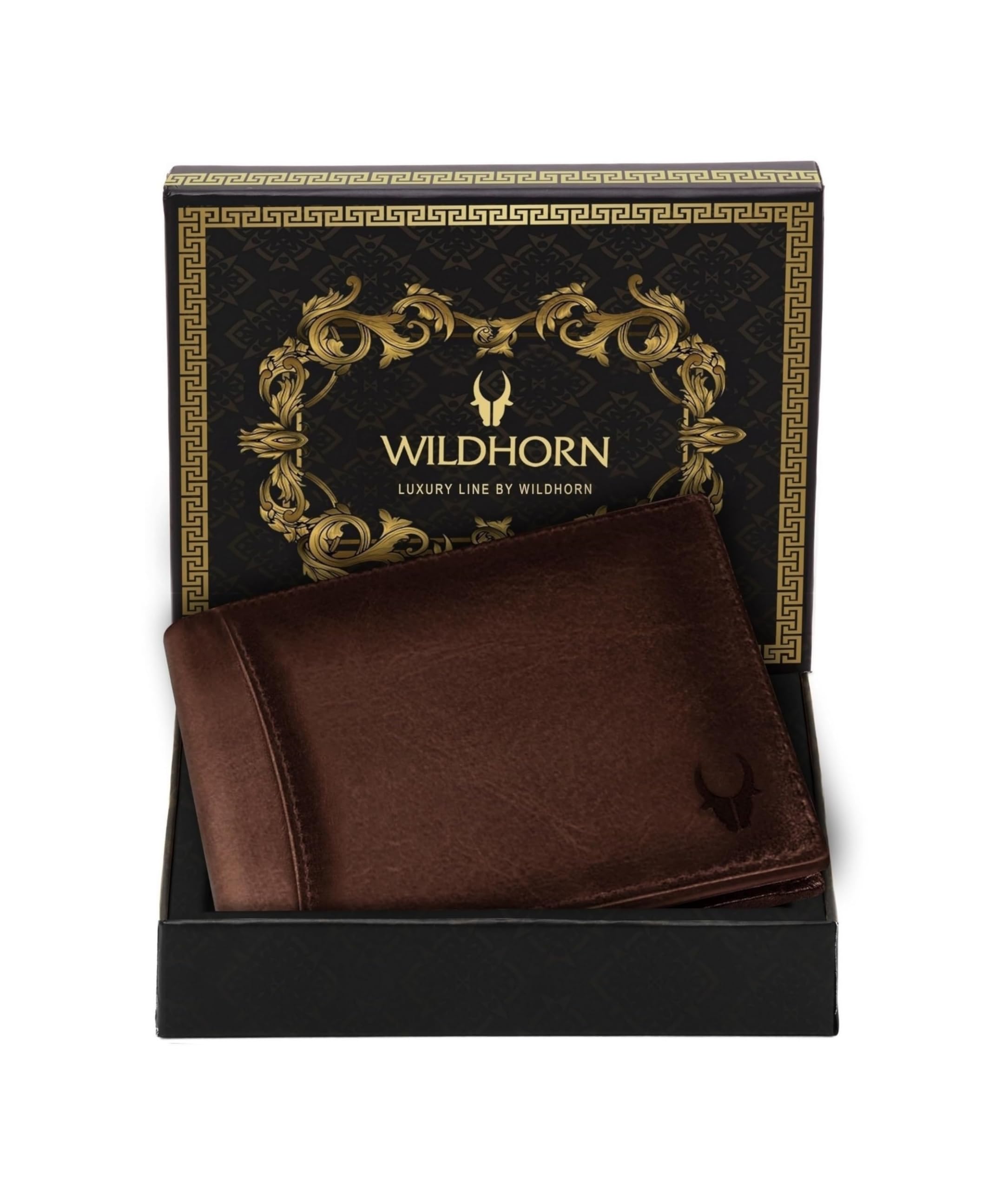 WildHorn Rfid Protected Leather Wallet For Men, Brown Crunch