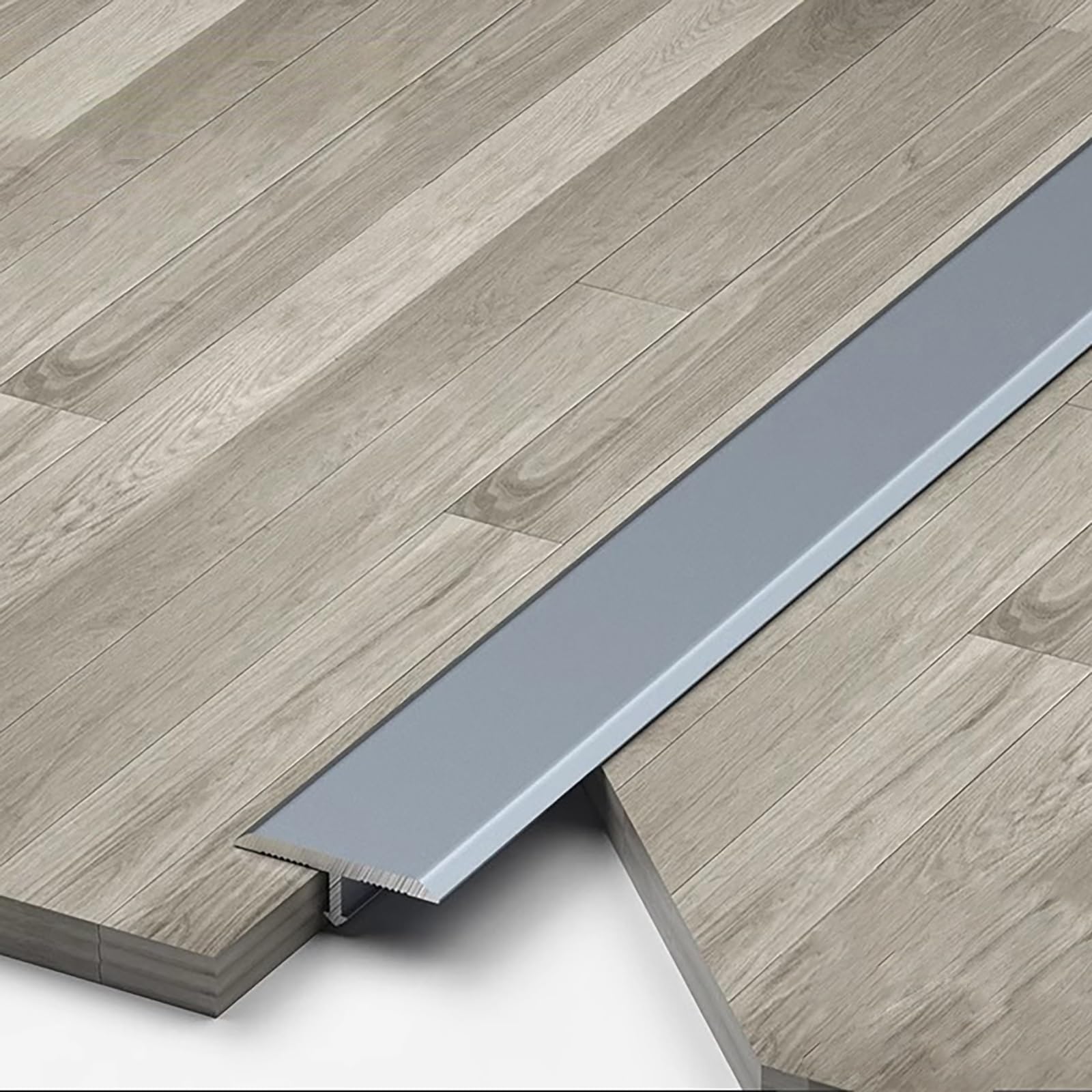 Raouoae Grau T-Profile Transition Strip 3 Pieces, 90Cm Aluminum Door Threshold Rail, Easy To Install Floor Compensation Profile, Doorway Transition Bar For Wooden, Tile & Carpet Floors(,Breite 20 Mm)
