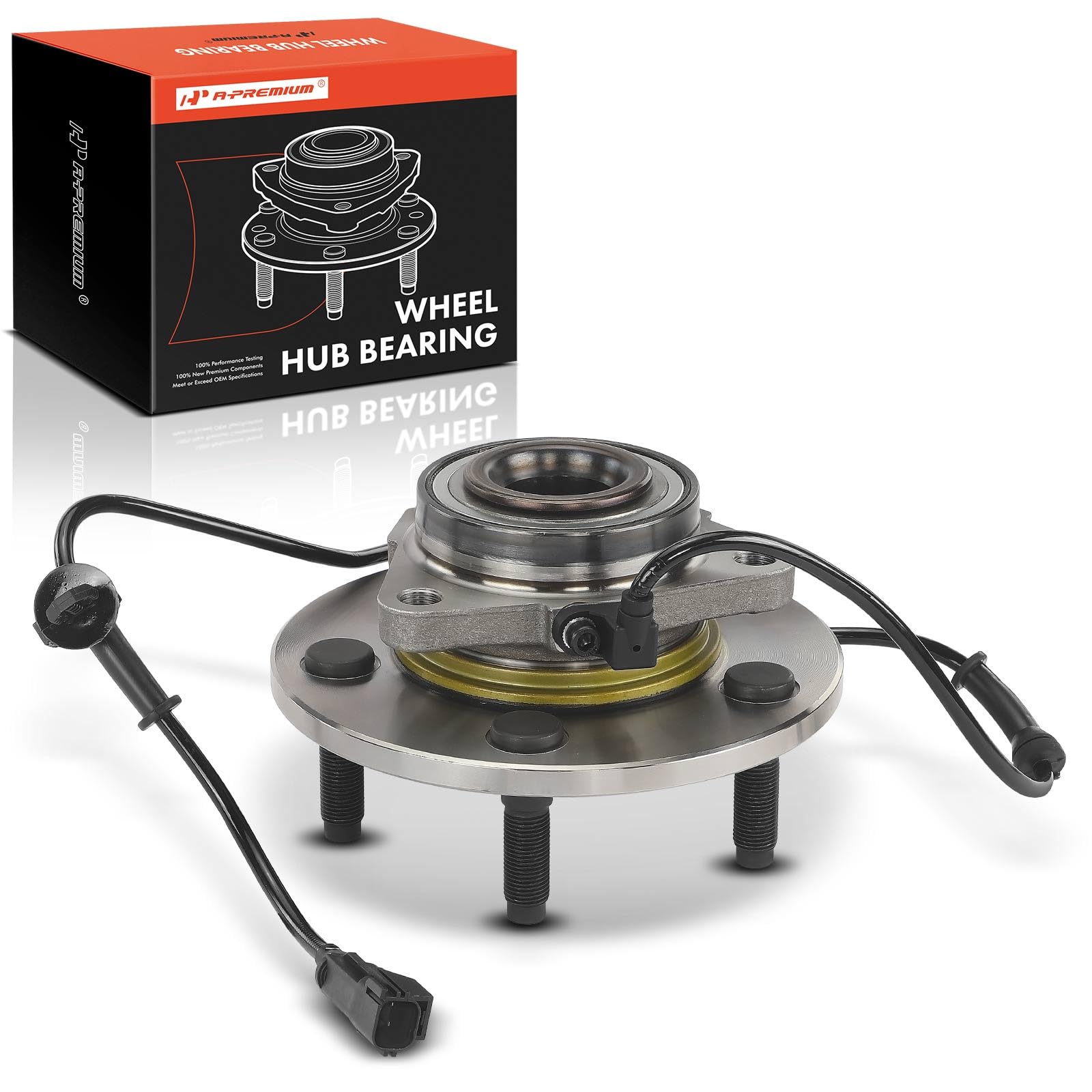 A-Premium Front Wheel Bearing and Hub Assembly Compatible with Dodge Ram 1500 2002 2003 2004 2005, with ABS and 5-Lug & 4WD Only