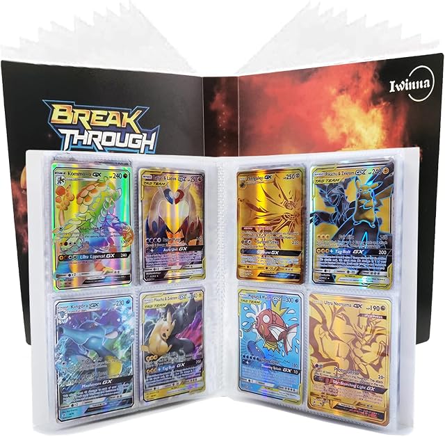 Trading Card Binder, 32 Pages-256 Pockets Card Folders Kids Book Collection Cards Holder Album for Pokemon MTG Baseball Football Cards