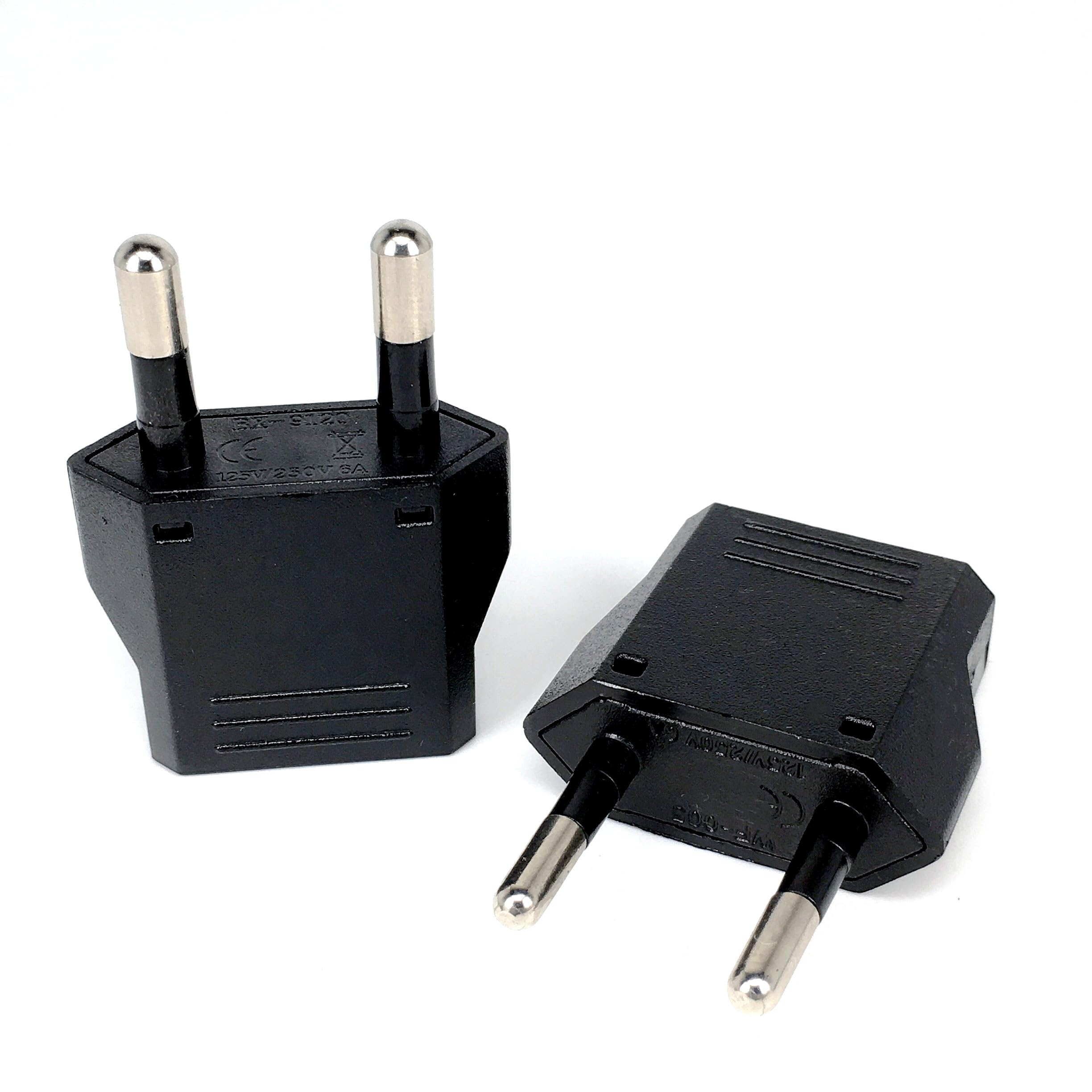 1-50 pezzi Adattatore spina EU Euro KR Adattatore spina USA a UE Adattatore da viaggio KR UE Adattatore elettrico Convertitore spina EU KR Prese di corrente Presa CA(Black 4.0MM,50PCS)