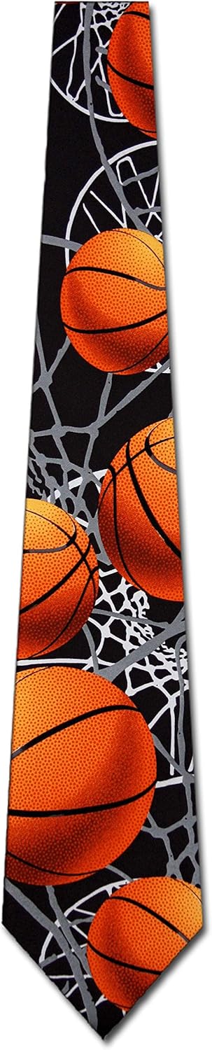 Three Rooker Basketball Zone Tie Mens Basketballs Necktie