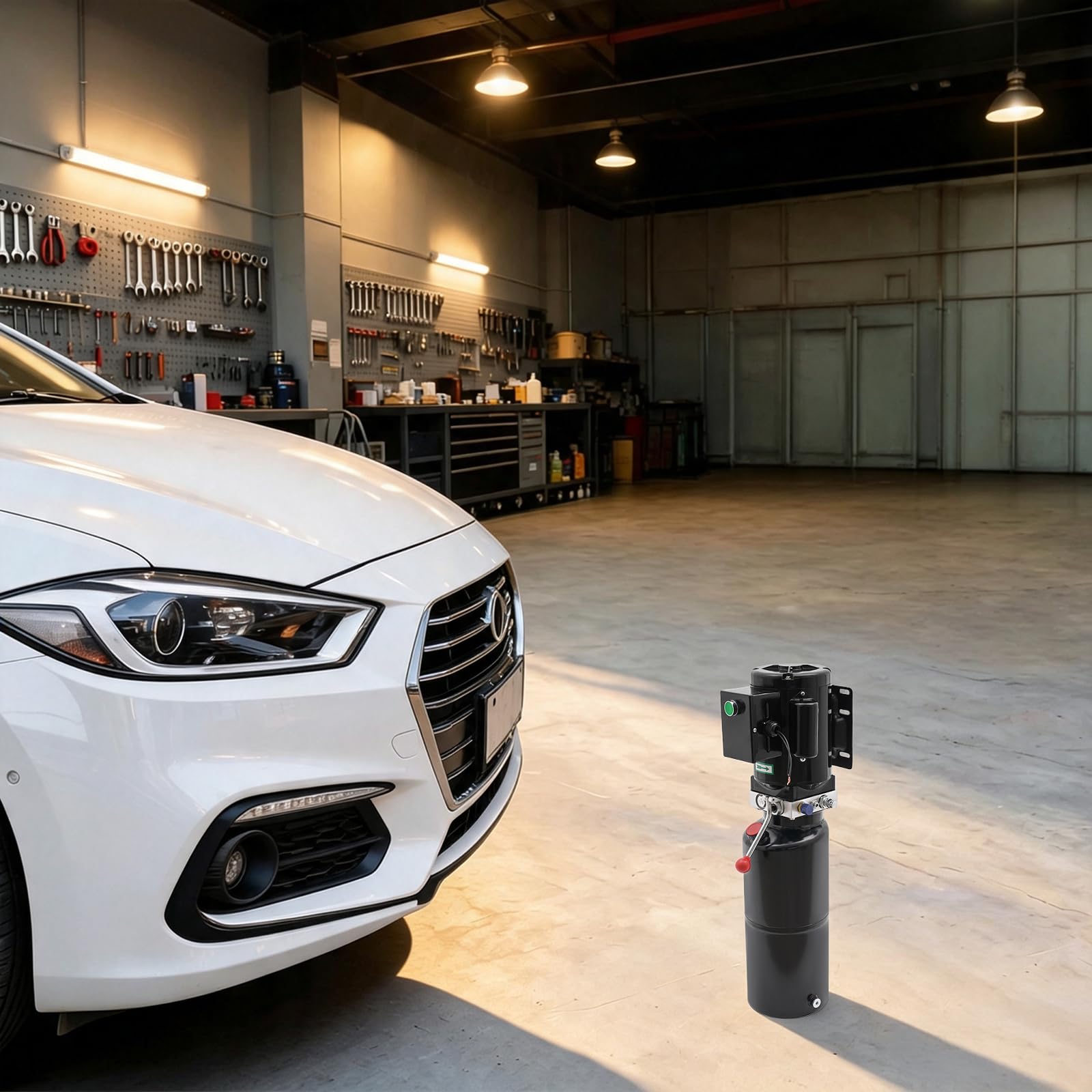 Unidad hidráulica de 220 V, 50 Hz, 2850 rpm, motor hidráulico, bomba de remolque basculante, depósito de plástico de 10 l, control manual de botones, para elevadores de coche, reparación de vehículos