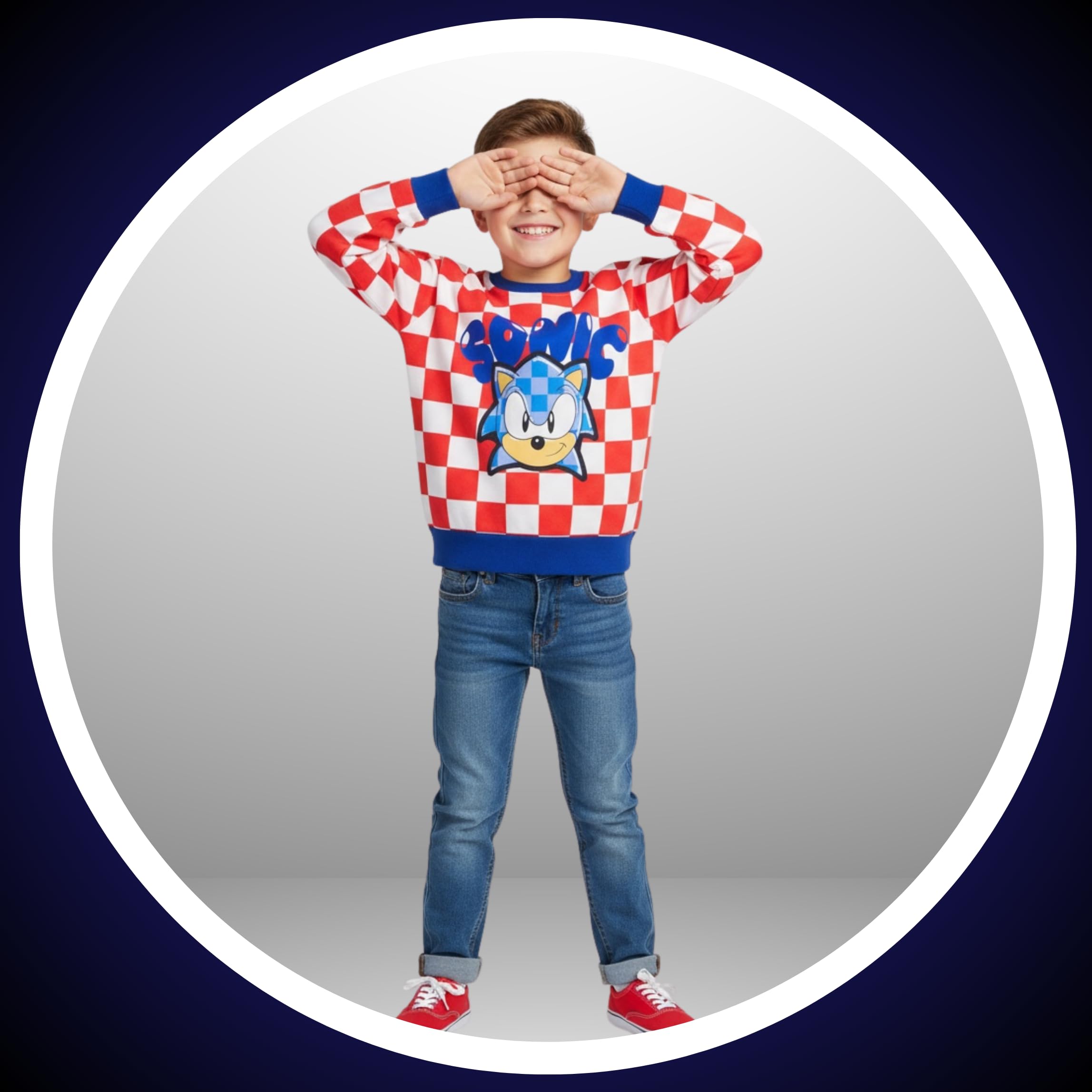 Sonic The Hedgehog Felpa per Ragazzi, Maglione Felpa in Cotone Regalo per Bambino, Taglie 4 ai 12 Anni
