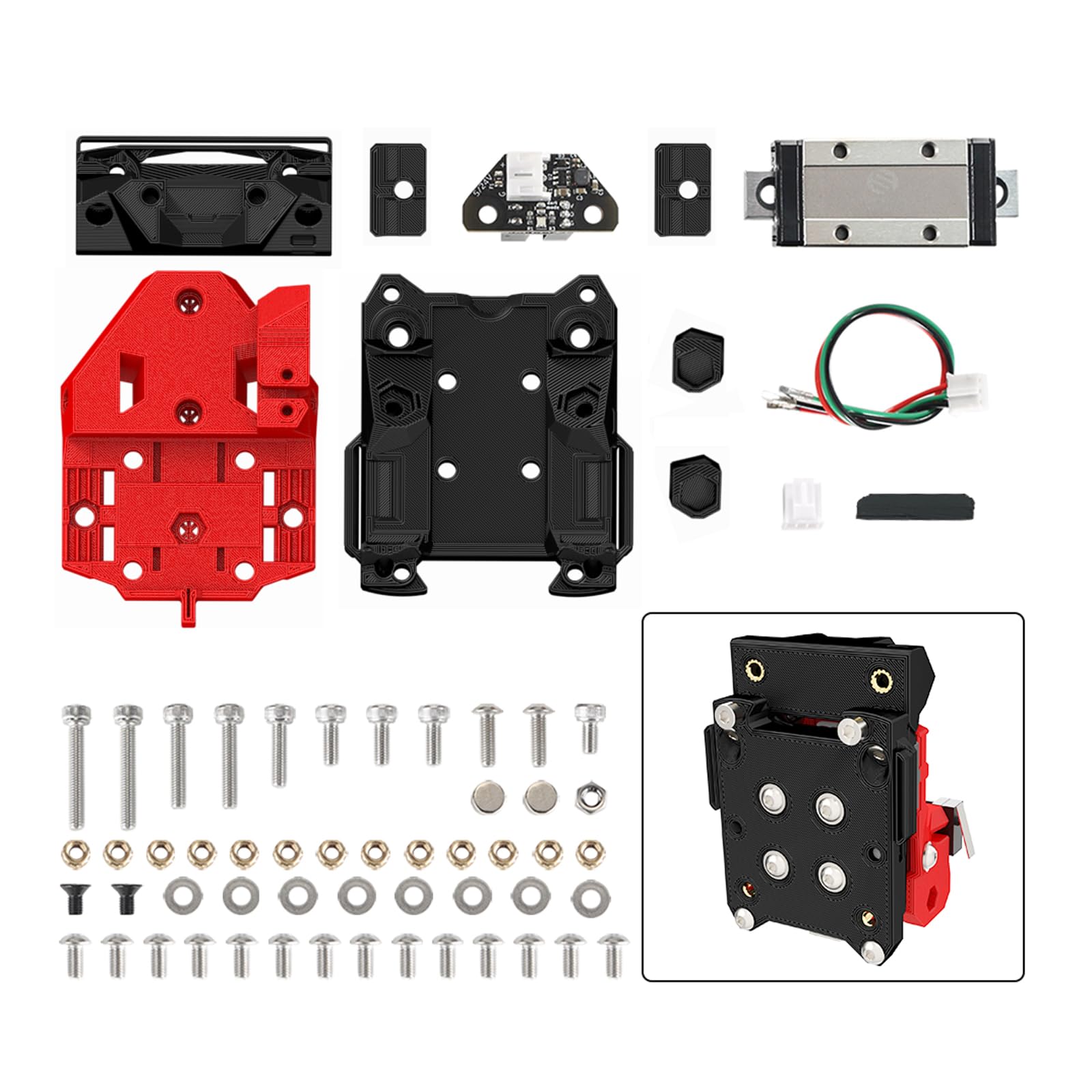 FYSETC Voron2.4 Tap Kit OptTap V2.4 RC8 - Upgraded 3D Printer Accessory with 398 Sensor - Automatic Nozzle Leveling Probe: 5V-24V PCB Tap with ABS Printed Part MGN9 Rail Carriage for Vorn V2 Triden