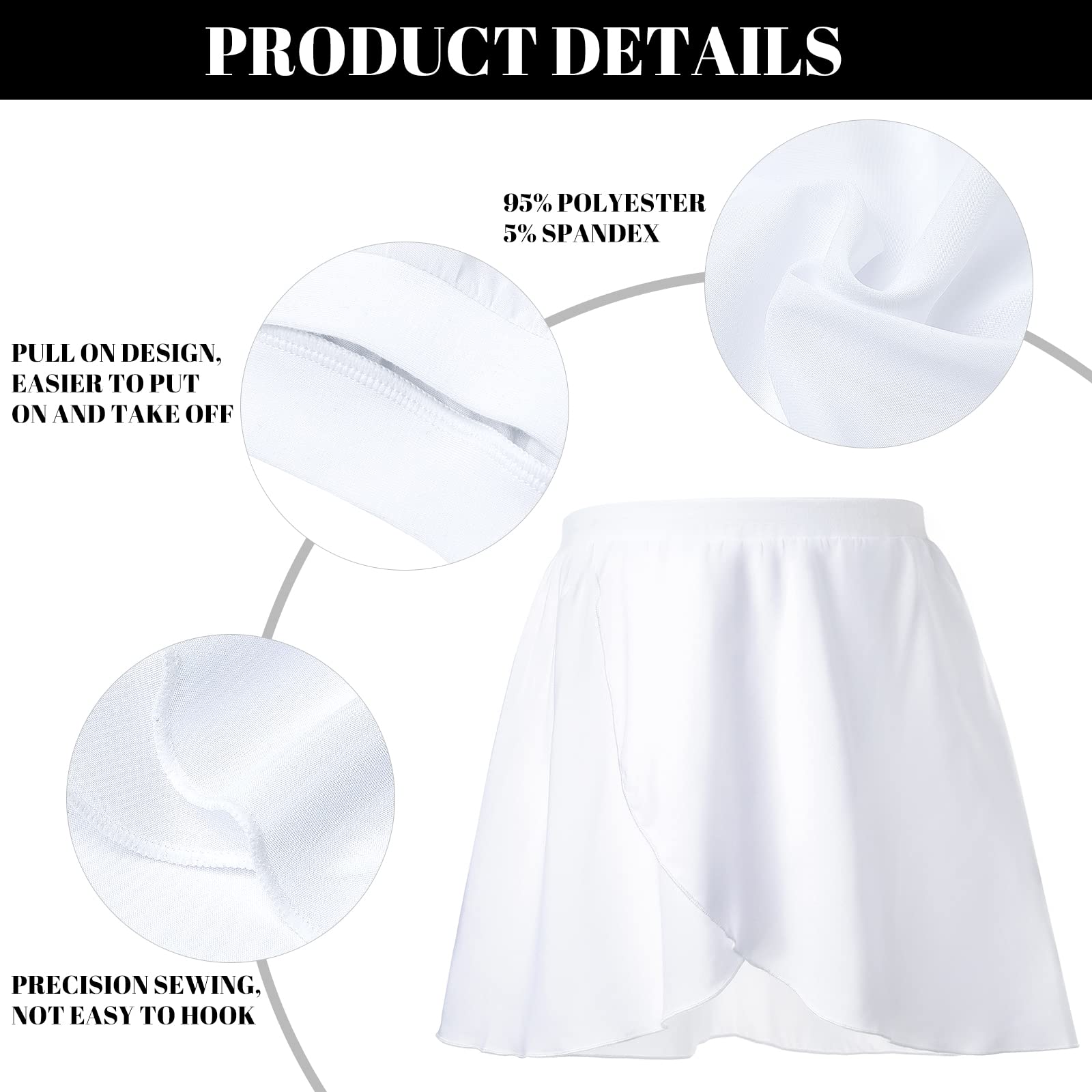 Soudittur Falda de Abrigo la Ballet Danza Pull On Gasa Falda de Baile con Cintura Elástica para Niña Mujer