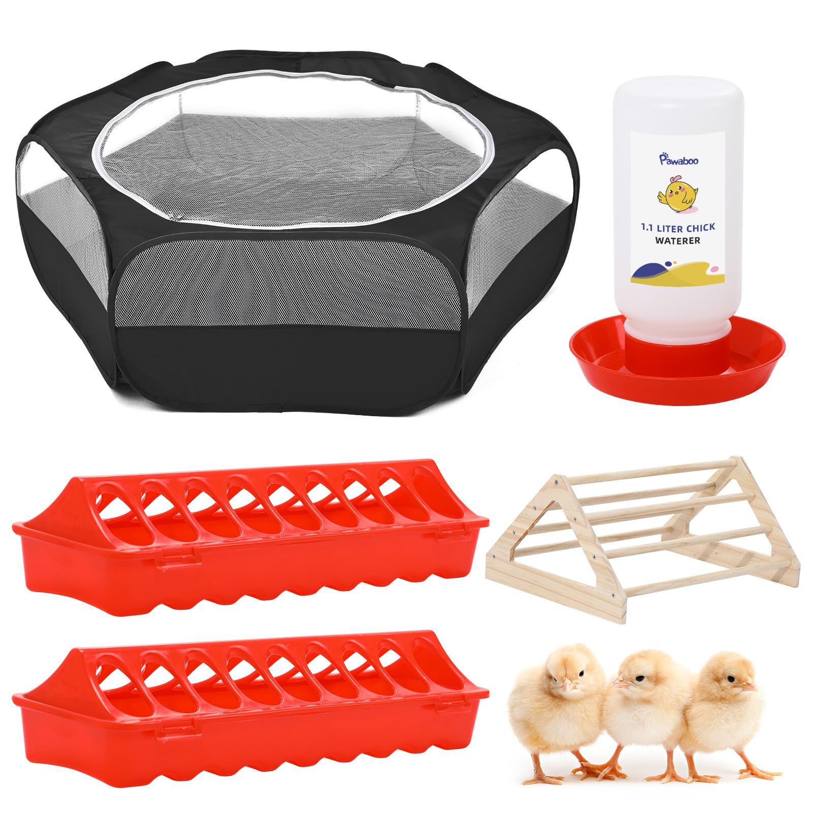 Pawaboo Chick Brooder Box for Chick Starter Kit, Black