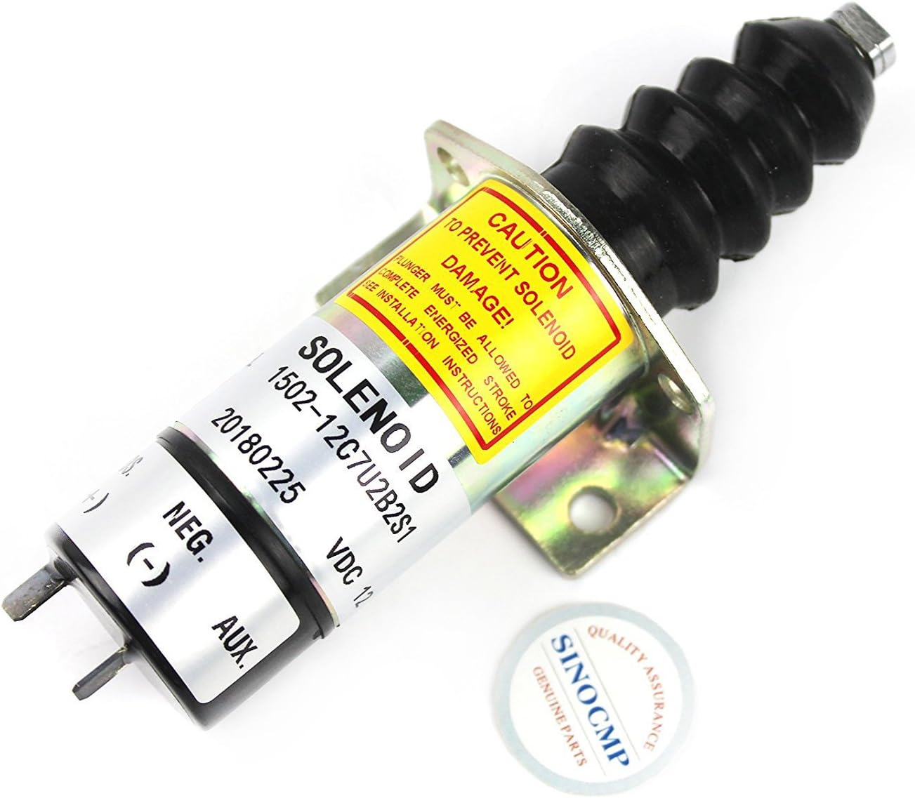 SA-3405T 366-07197 1502-12C7U2B2S1 12V Fuel Shut Off Stop Solenoid Valve with Bracket 2 Pins for LPWS LPWT Excavator Electric Parts