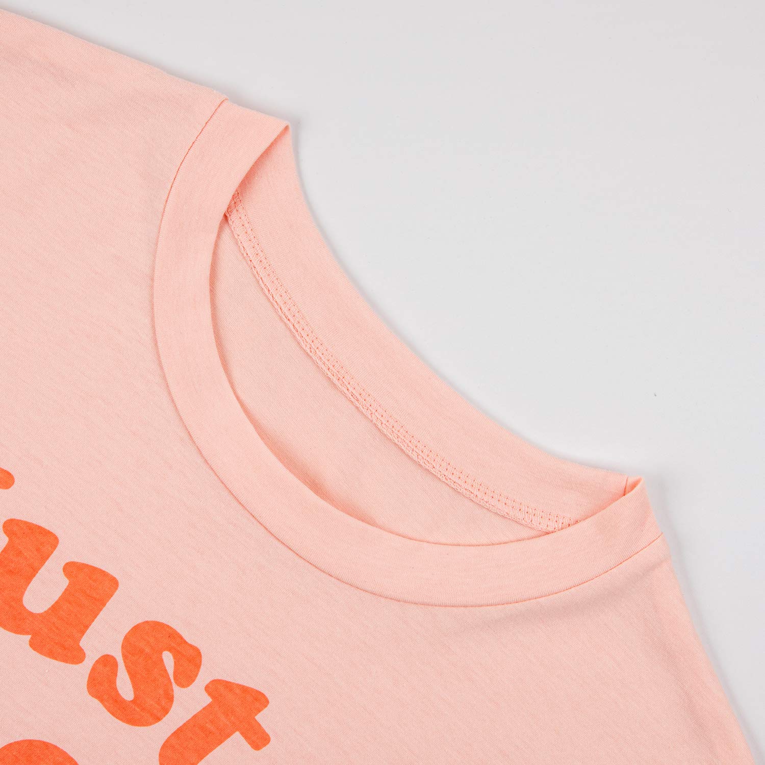 Ykomow Just Peachy T Shirt Womens Short Sleeve Casual Summer Graphic Tees Tops: Pink-2 Medium