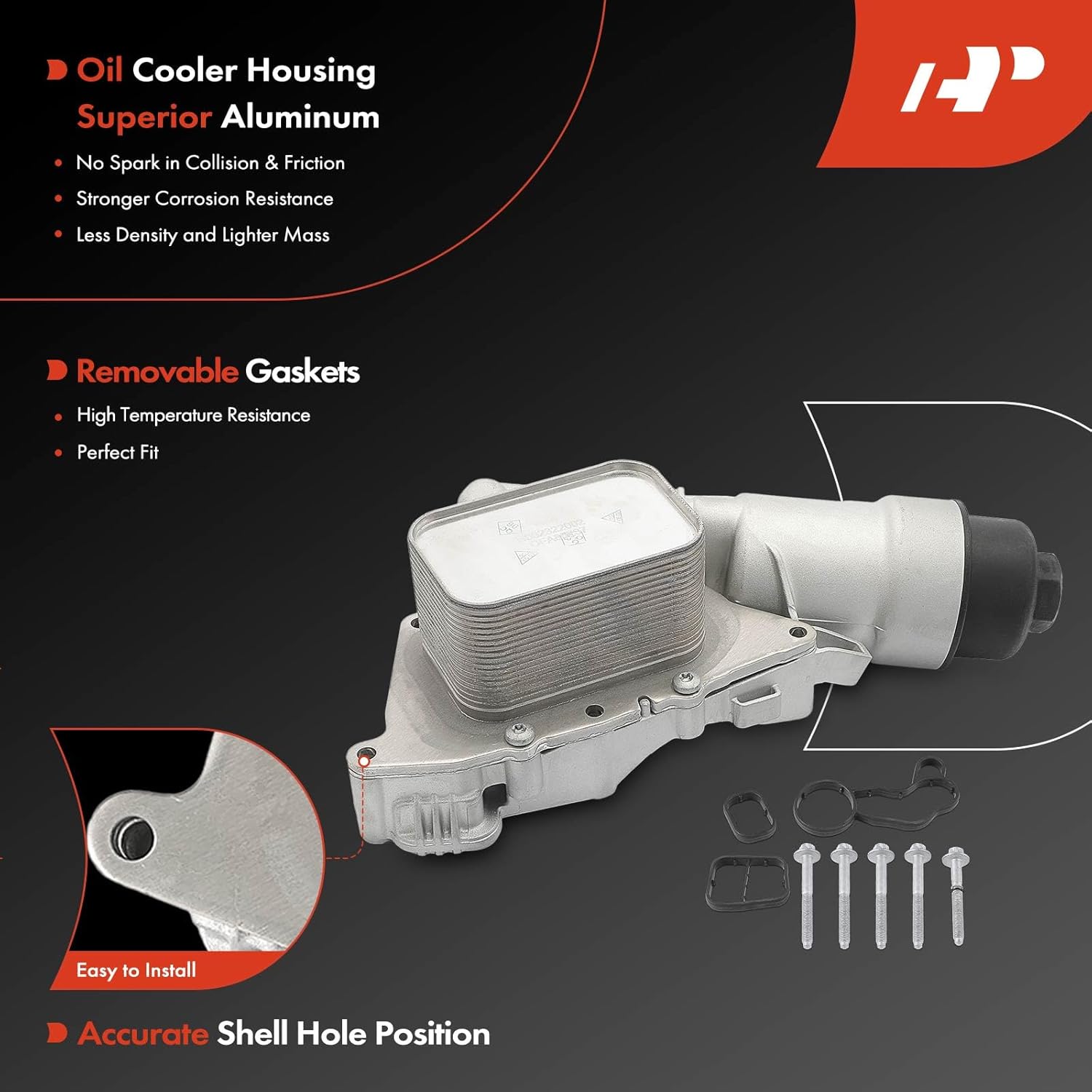A-Premium Engine Oil Cooler and Oil Filter Housing - Compatible with Mini and BMW Vehicles - Cooper 2014-2019, Cooper Clubman 2016-2019, Cooper Countryman 2017-2022, X1, X2, i8-1.5L 1.6L 2.0L