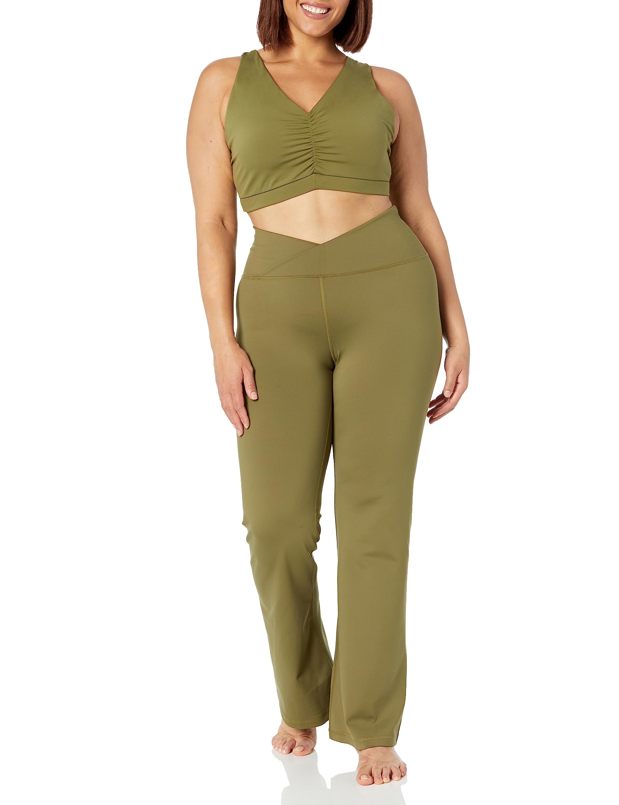 Amazon Essentials Damskie legginsy Build Your Own Studio Sculpt Mid Waist Bootcut (wcześniej Core 10)