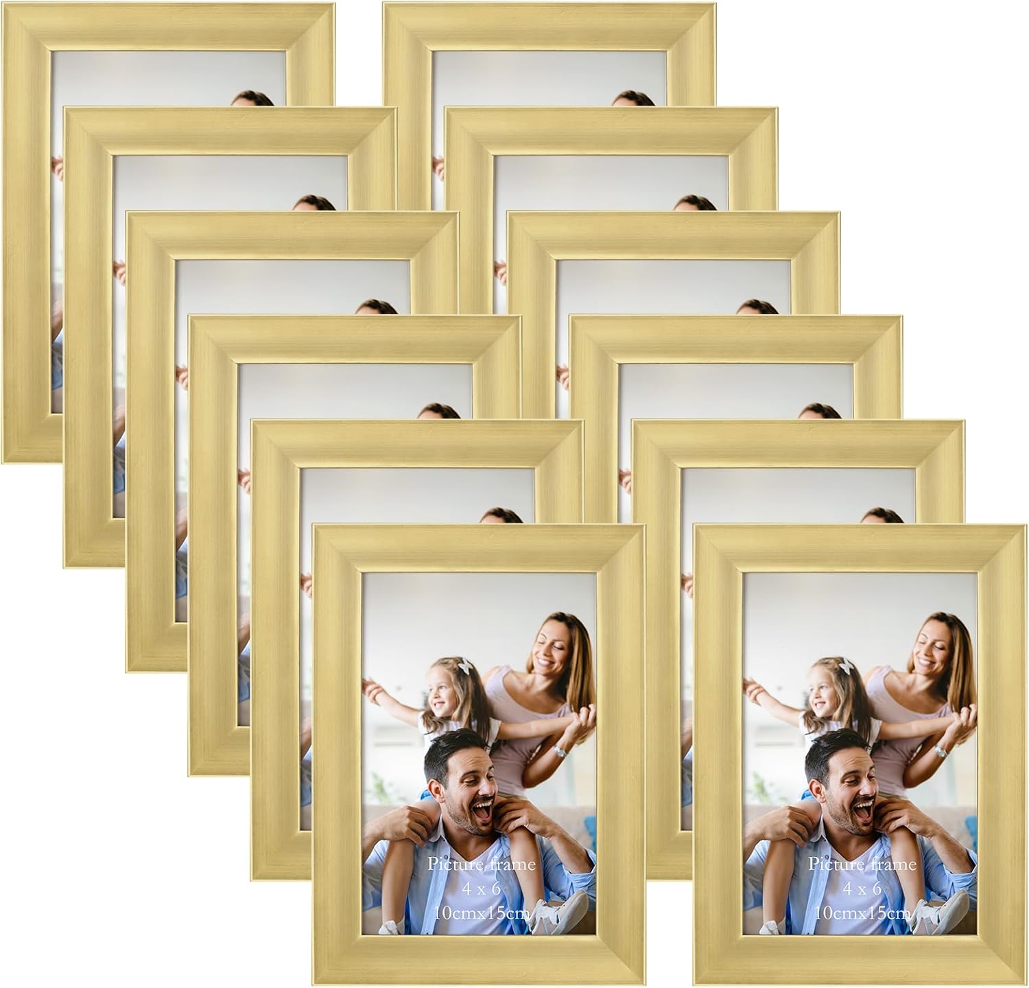 Amazon com EYMPEU 4x6 Picture Frames Gold Set of 12 Multi Display