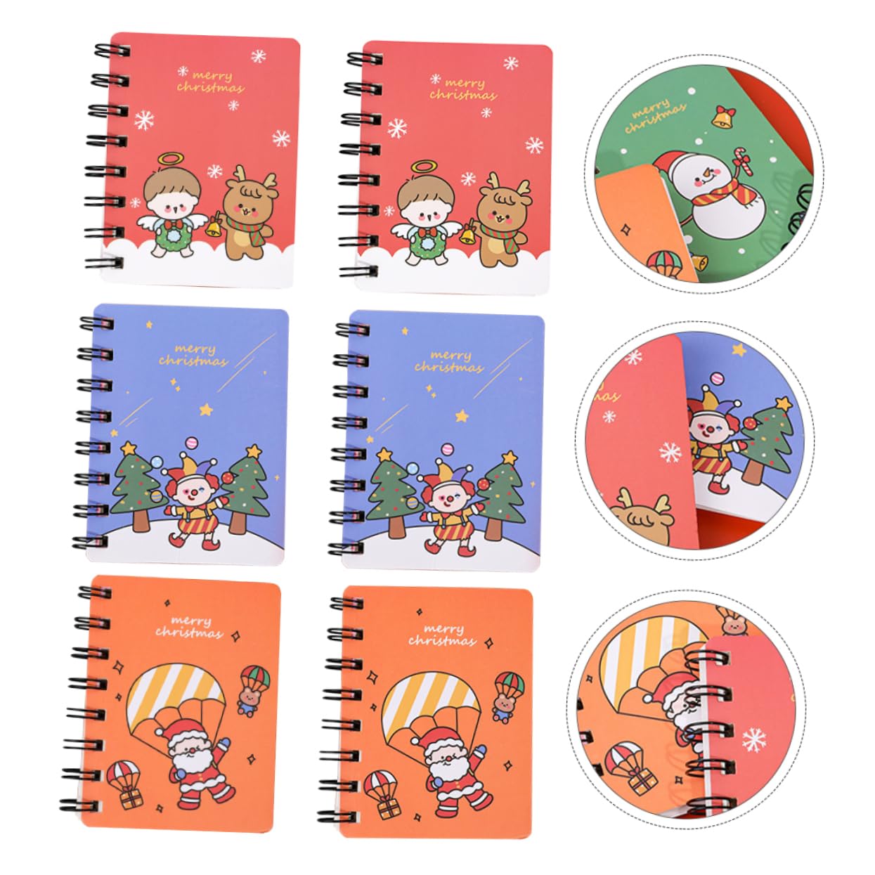 Lurrose 18 Stück Weihnachts Spiralbuch Notizbücher Für Kinder Studenten Notizbuch Zubehör Bindungs Spiral Notizbücher Spiral Spiral Notizbuch Tragbare Spulen Notizblöcke Liniertes