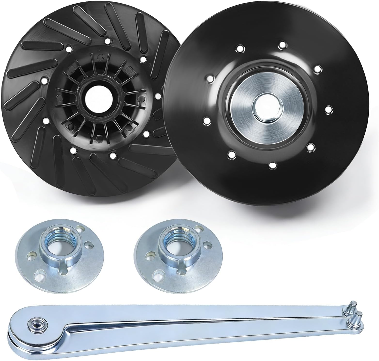 2PCS Upgraded 4.5 Inch Angle Grinder Backing Pad, 4-1/2" X 5/8"-11 Rubber Backing Pad for Resin Fiber Disc, Used for Various Sanding and Polishing Applications, with Wrench and 2 Locking Nuts