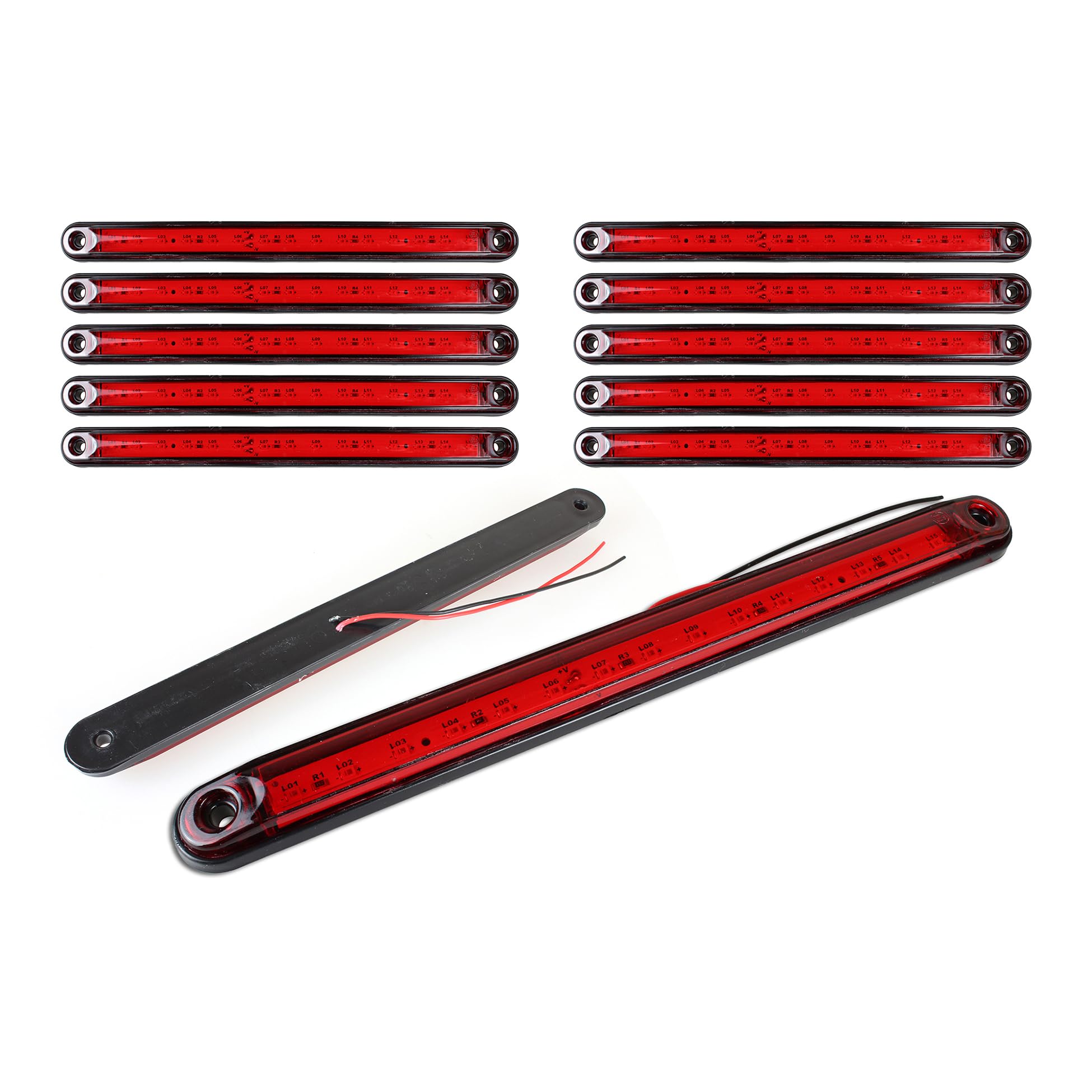 Generisch 10 luci di posizione laterali, 15 SMD LED rosso, 12 V, 24 V, adatte per rimorchi, camion, auto