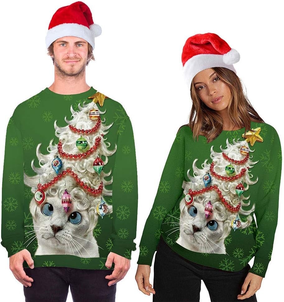 Jumppmile Unisex Ugly Animal Christmas Sweatshirt Crew Neck 3D Xmas Pullover Sweatshirt - Image 5