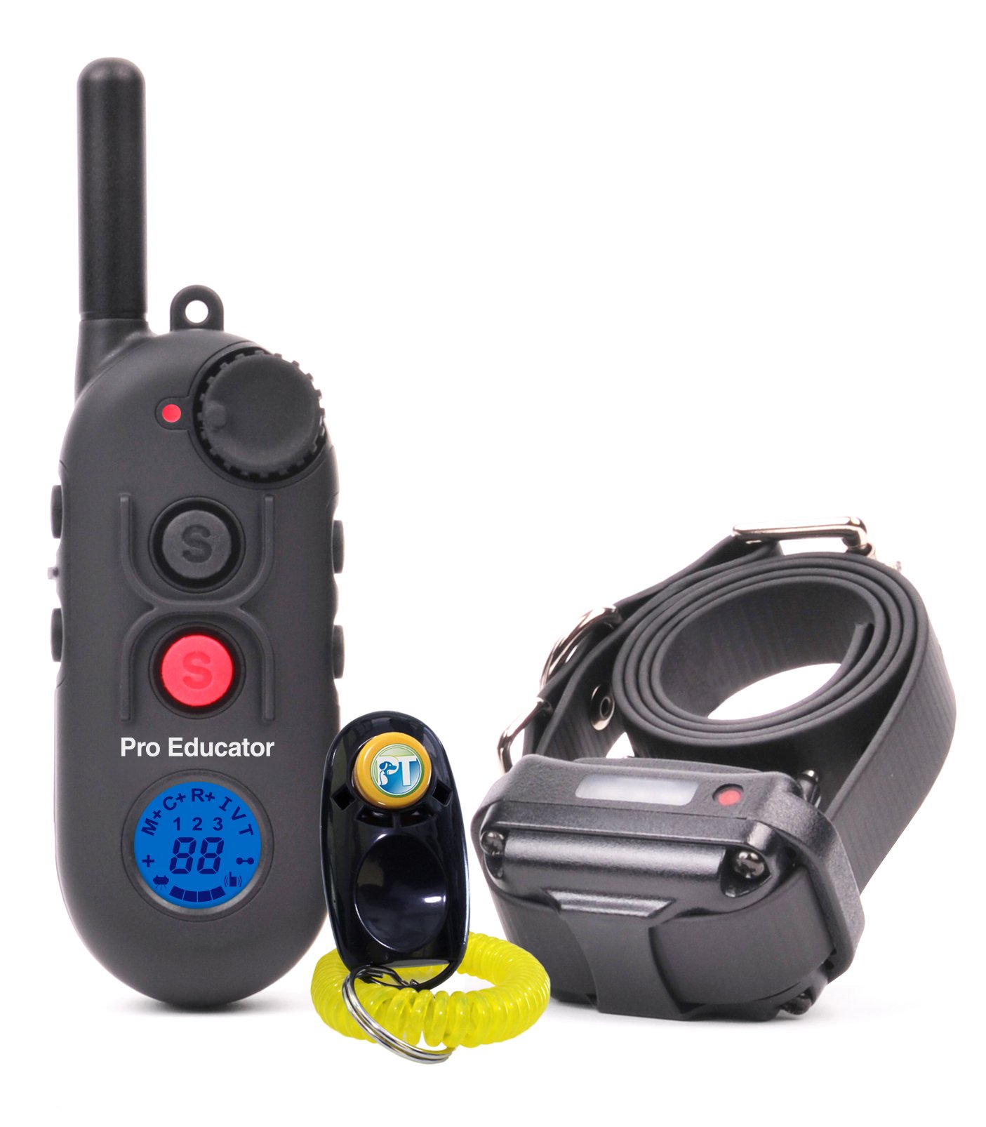 Educator PE-900 Pro E Collar for Dog Training with Remote - 1/2 Mile Range, Waterproof, 100 Stimulation Levels, Tone or Vibration Mode, Night Light