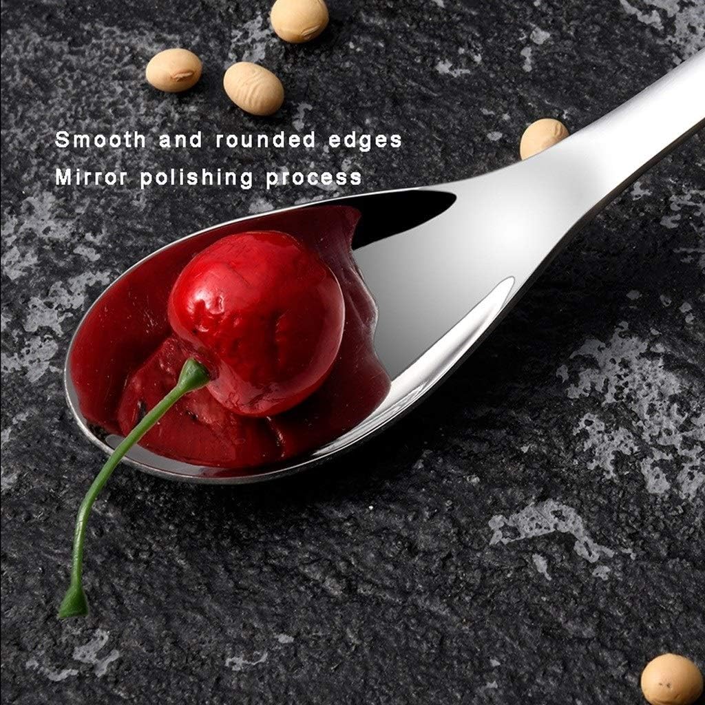 Scoop Food Grade Stainless Steel Soup Spoon Household Long Handle Spoon Heavy Mirror Polishing Service Spoon Suitable for Soup Dessert Noodles (Set of 8) Soup Spoon (Size : L)