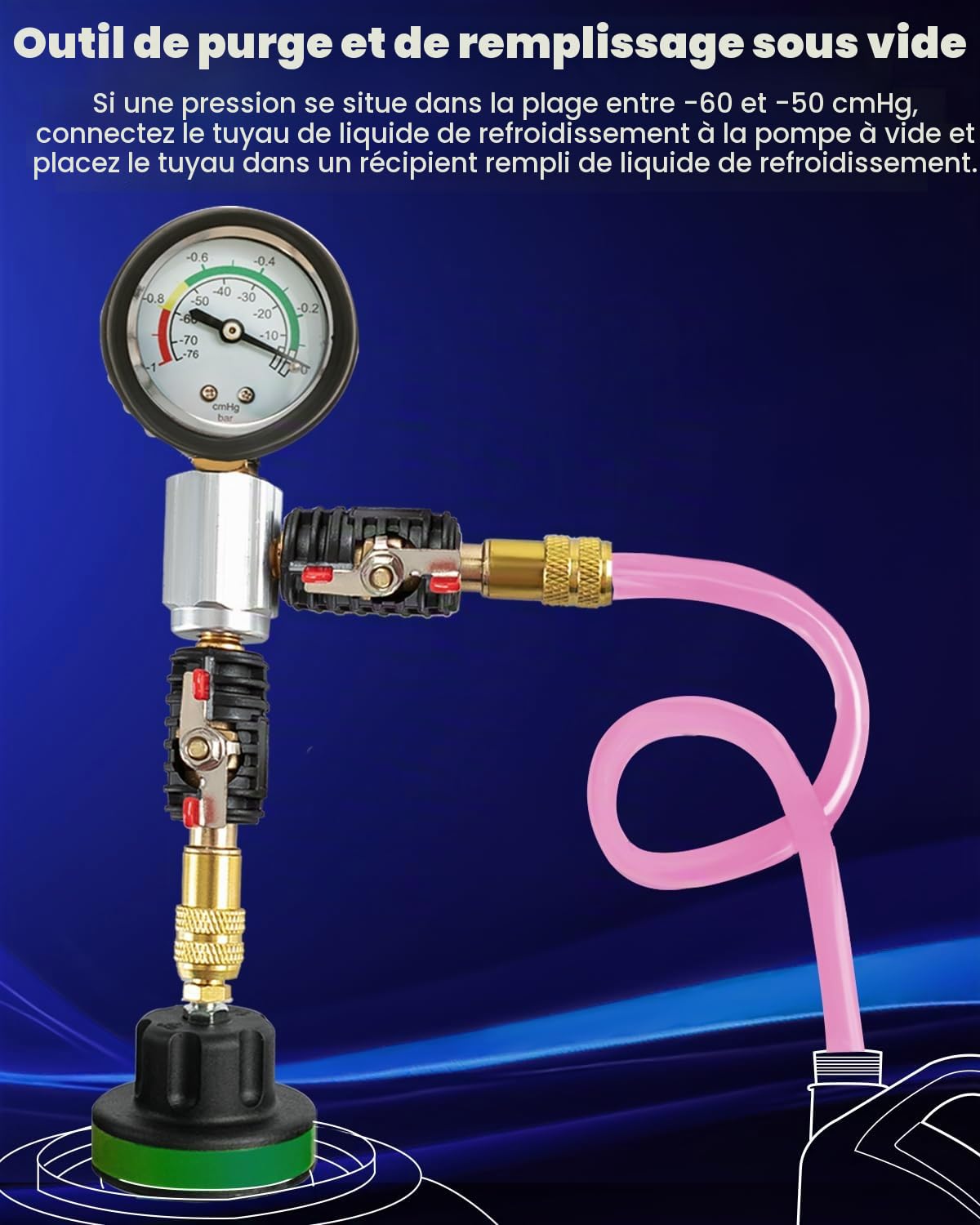 ATPEAM Kit Testeur de Liquide de Refroidissement 34 Pièces, Testeur de Pression Radiateur Universel avec Pompe Manuelle et Adaptateurs pour Voitures, Motos et Camions