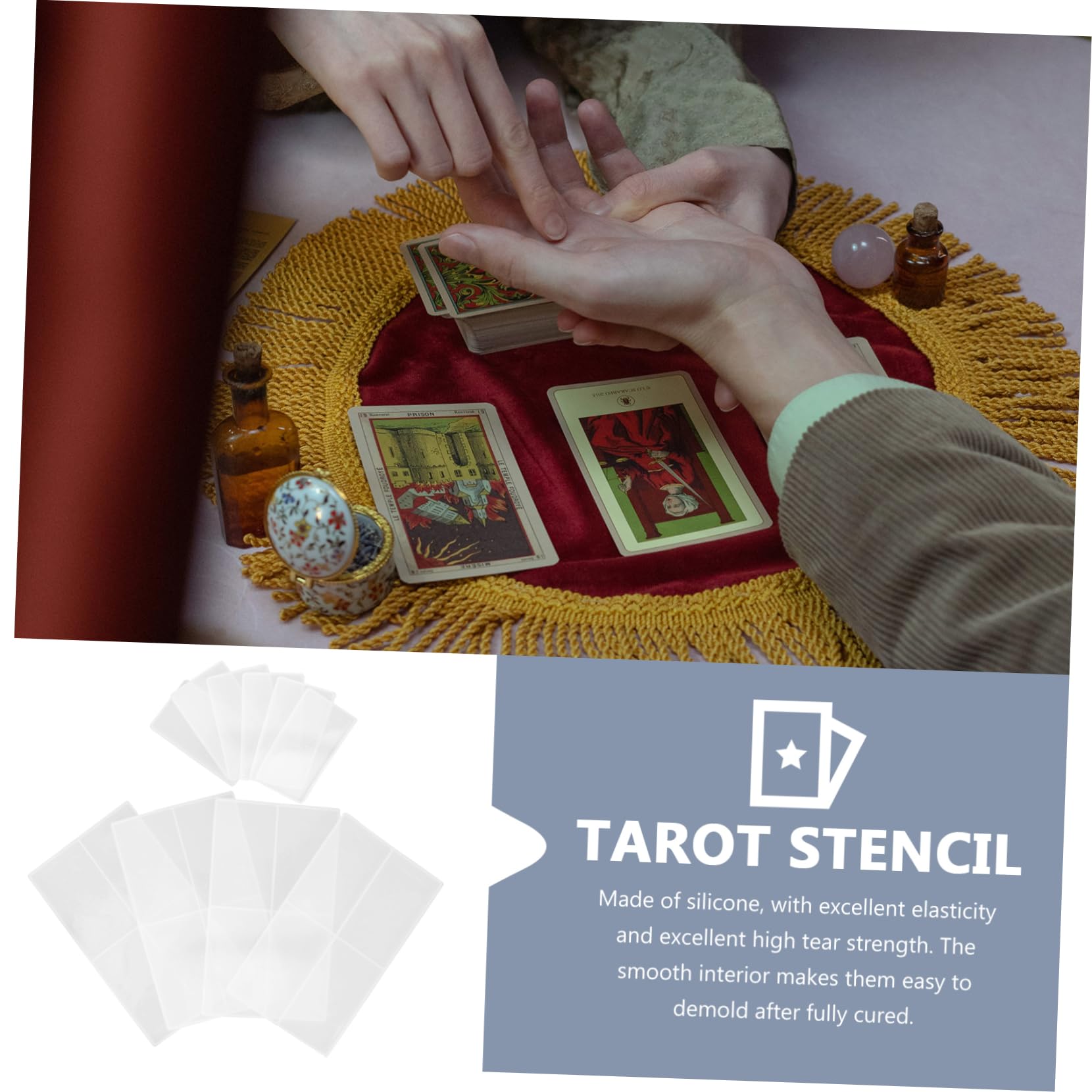 Housoutil Moule Tarot en Silicone Blanc, 1 Set, pour Versage Décoratif