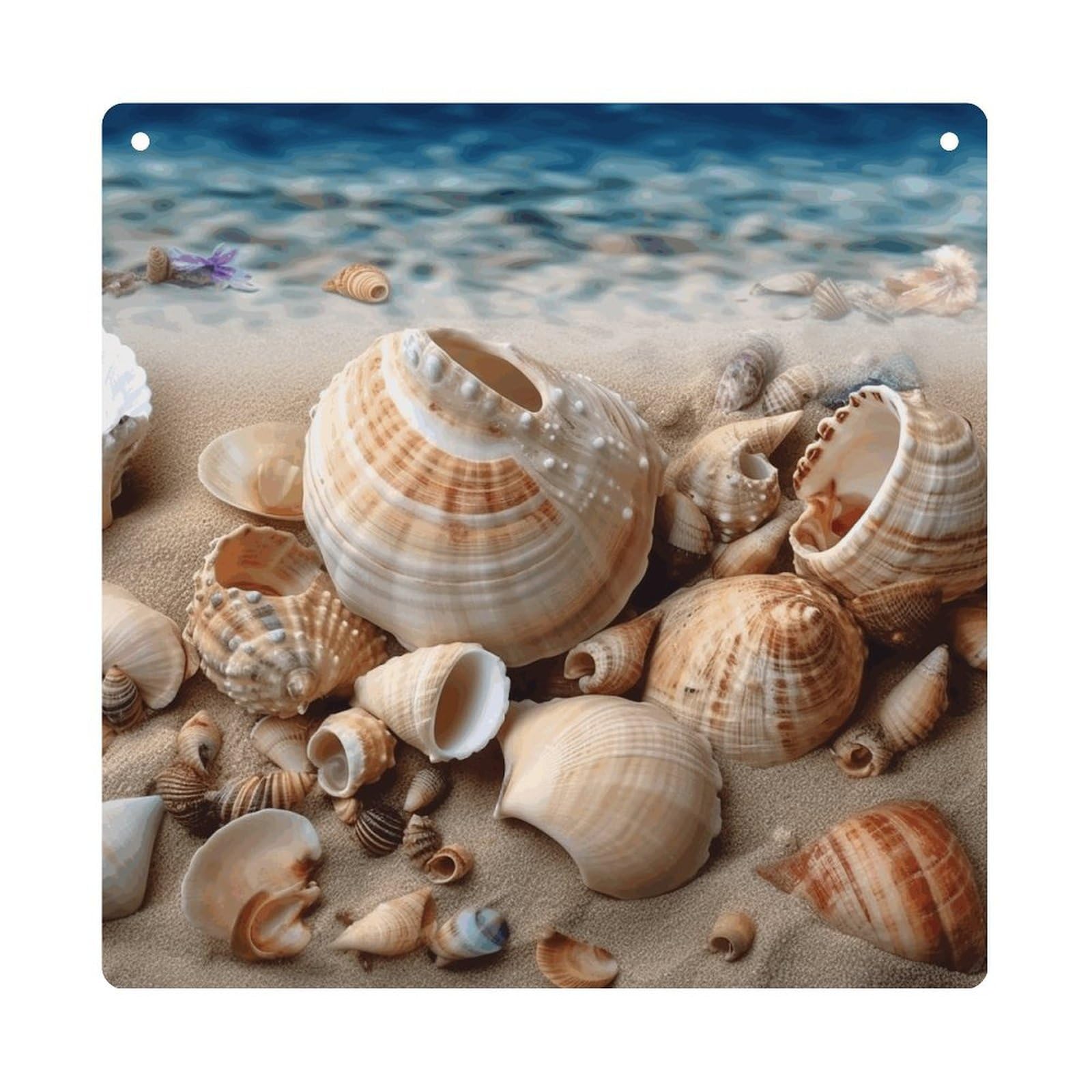 Adfgyerh Style Seashells By The Seashore Hanging Ornaments Window Hanging Modern Acrylic Decor For Living Room Bedroom Dining Room Hallway Office Wall Decor, 8X8 In