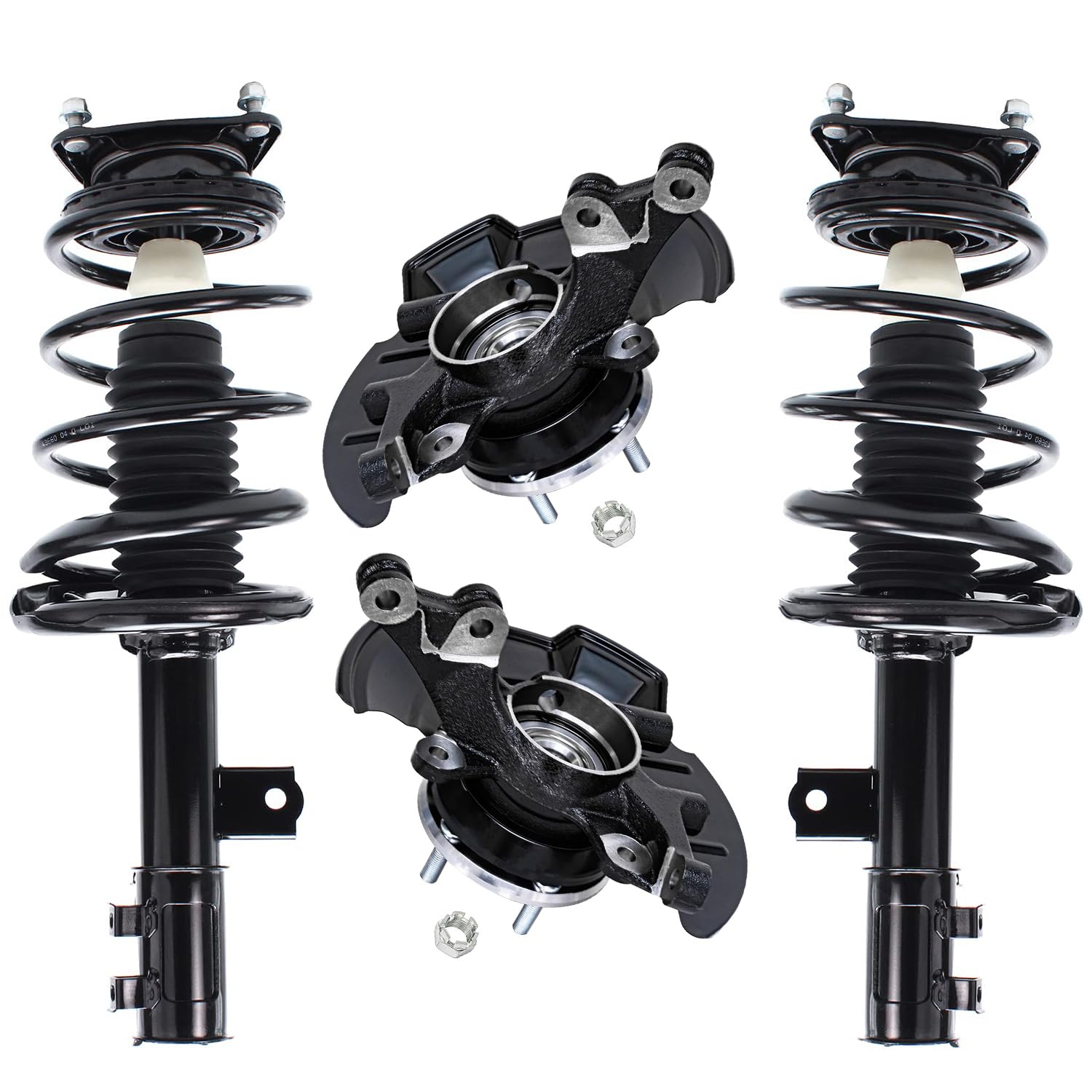 Detroit Axle - 4pc Front Steering Knuckles with Wheel Hub Bearings