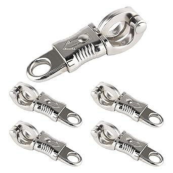 Quick Release Snap Heavy Duty Nickel Plated Snap with Fixed Eye, Get Back Whips Industrial Grade (5pcs)