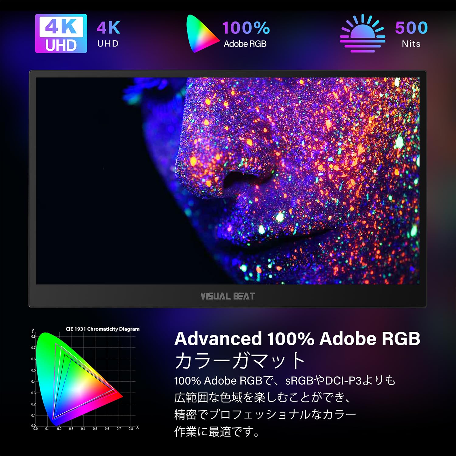 Amazon.co.jp: Visual Beat 17.3インチ 4K モバイルタッチスクリーン
