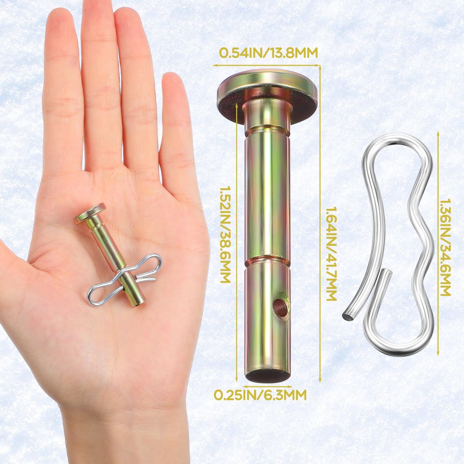 Tandefio 60 Sets Shear Pins and Cotter Pins for Snowblower 738-04124A and 714-04040 Replacement Shear Pin Kits Snow Blower Replacement Parts Compatible with Cub Cadet Troy Bilt 24 26 Snow Thrower