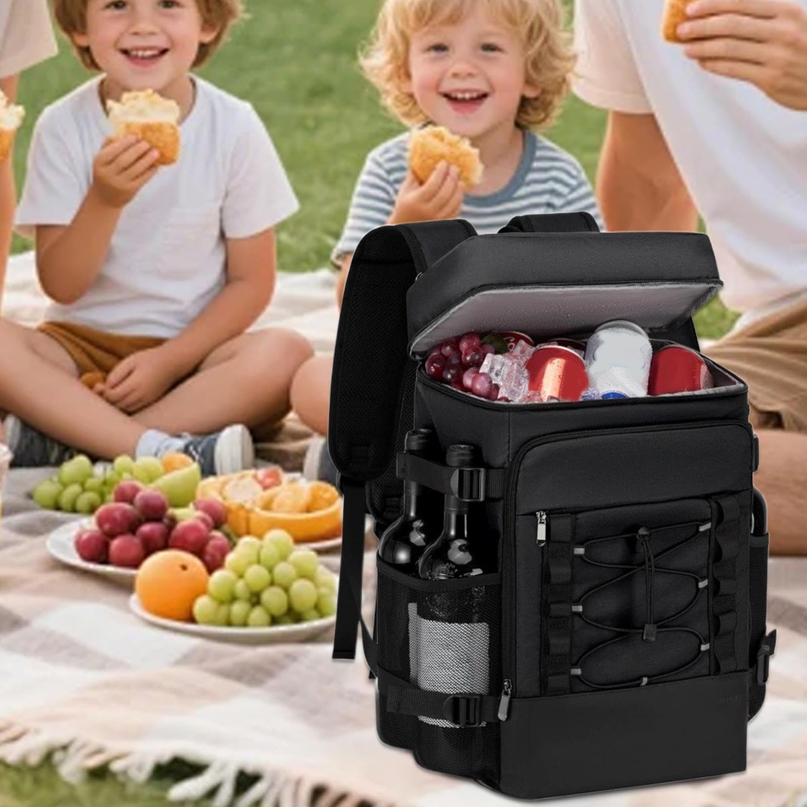 Plecak Cooler, Ice Chest Backpack, miękka torba chłodząca, duża pojemność, szczelna podszewka, wygodne paski, wielokrotnego użytku, lekkie przechowywanie, idealny na kemping, plażę, wędrówki