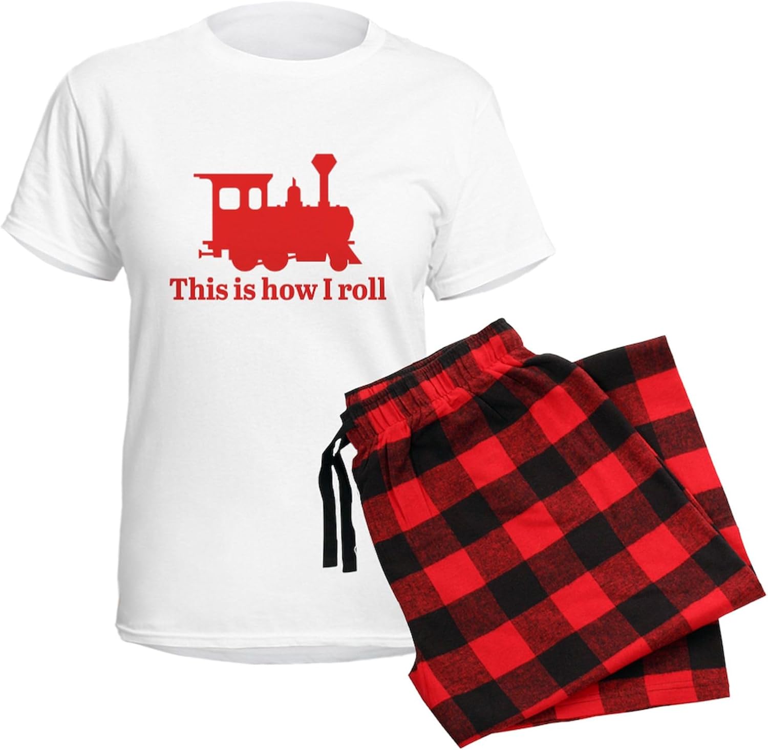 CafePress This is How I Roll Women's Light Pajamas Women's Novelty Cotton Pajama Set, Comfortable PJ Sleepwear