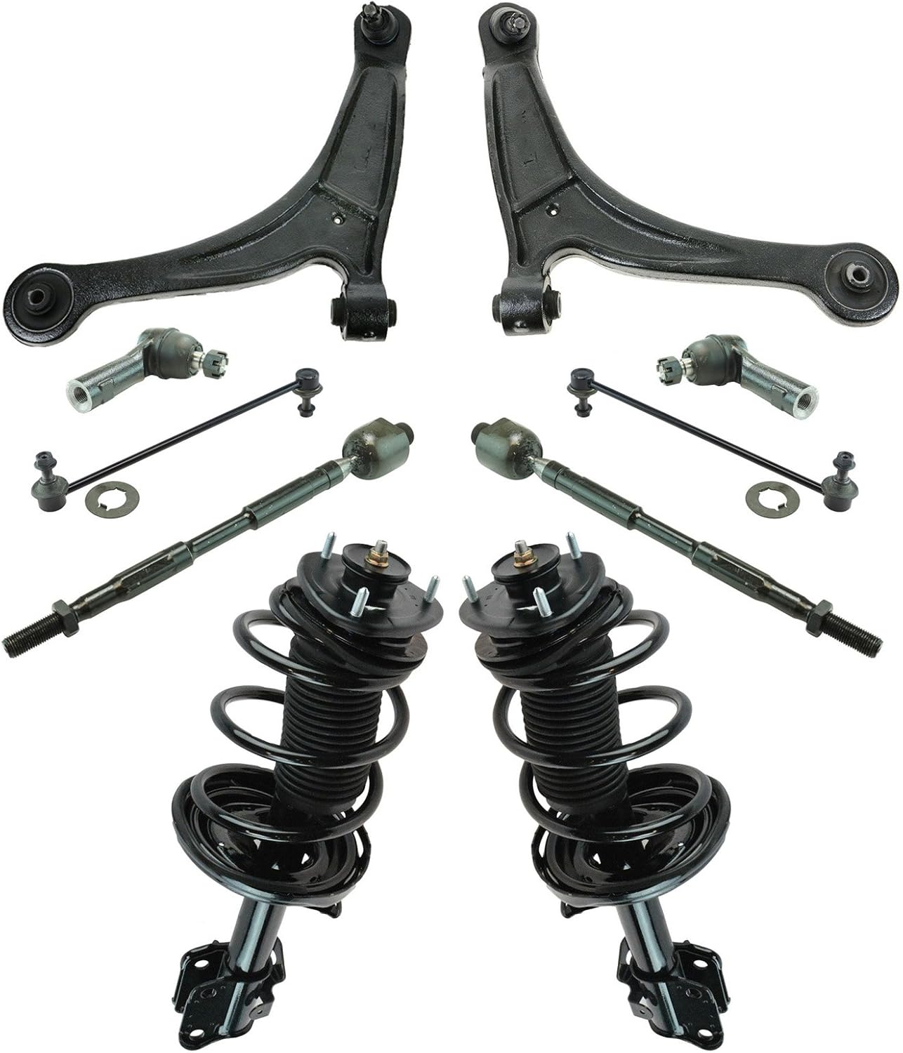 Strut Coil Spring Control Arm Tie Rod Kit for 06-14 Honda Ridgeline Front End - 10pcs