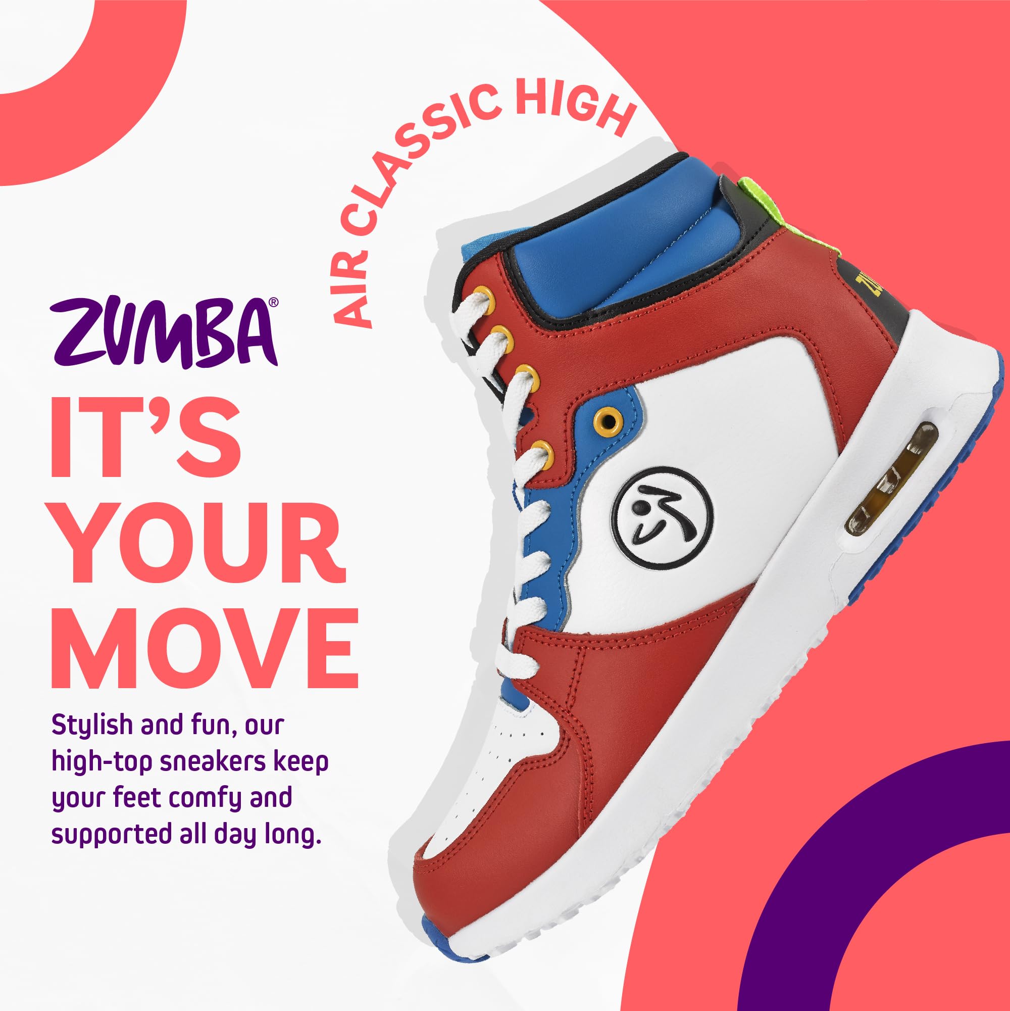 ZUMBA Sneakers High-Top Tanzschuhe für Damen Air Classic