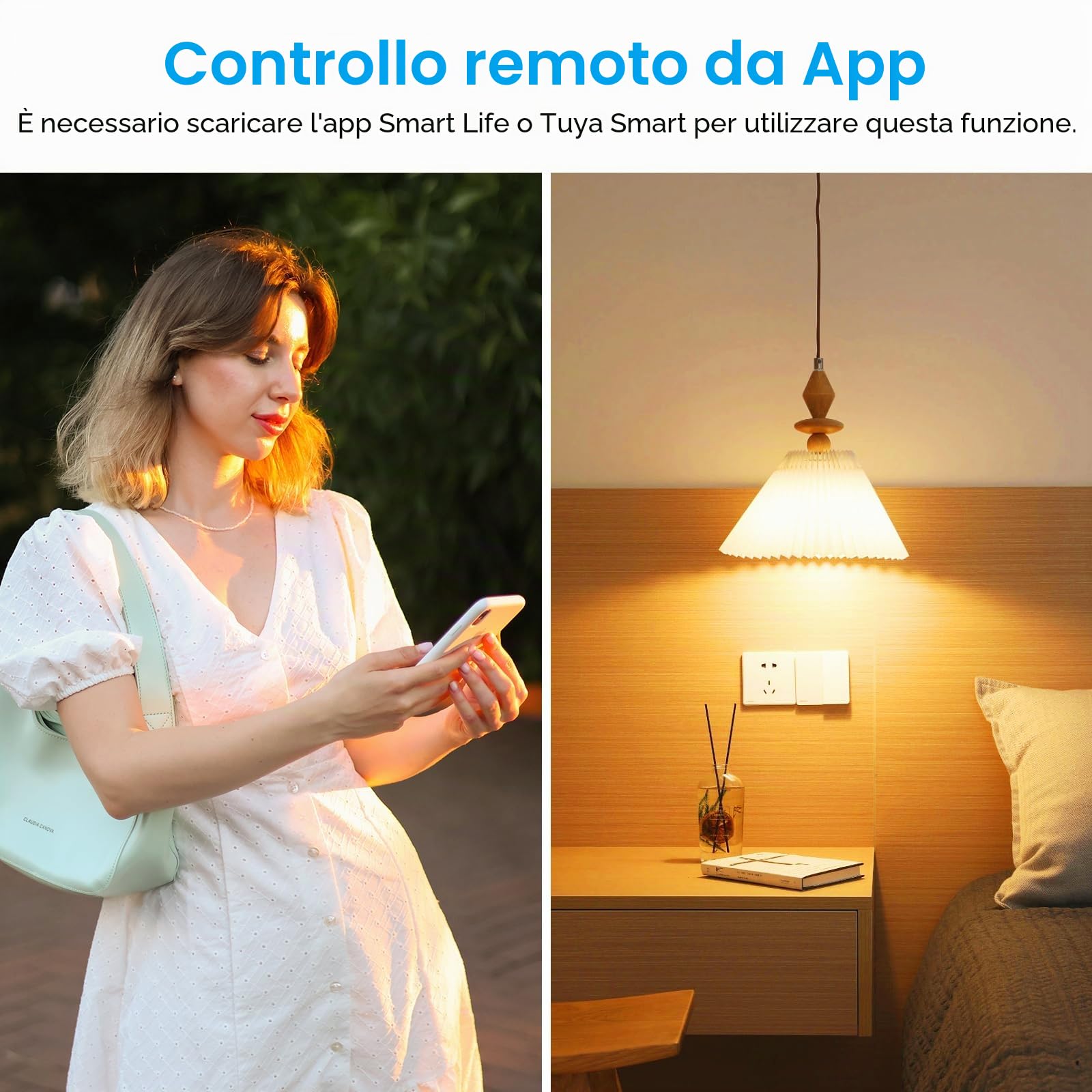 ANTELA Presa Smart Matter 16 A con Misurazione del Consumo Energetico | Compatibile Alexa/Google Home/Smarthings, Telecomando App, 2,4 GHz wifi, 4Pz