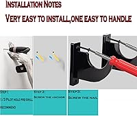 Vista 6 de Soporte de pared para sable de luz, paquete de 2 espadas Katana Samurai de acrílico negro, soporte de sable de luz para pared, pantalla horizontal