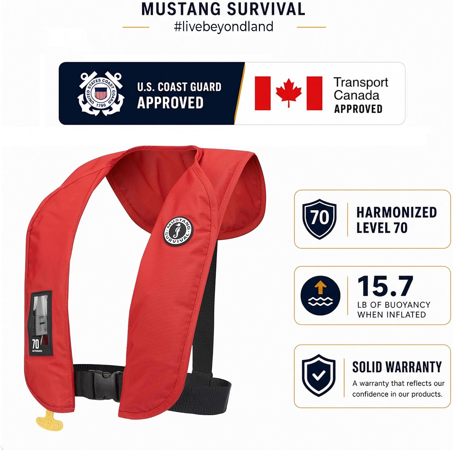 Mustang Survival MIT 70 Automatic Inflatable PFD image 4