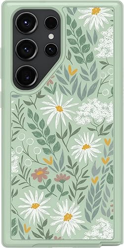 OtterBox Funda Galaxy S23 Ultra Serie Symmetry - SAGE Advice (TransparenteVerde), Ultra-Elegante, Compatible con Carga Inalámbrica, Bordes Elevados