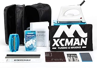XCMAN Kit Complet d’accordage et de fartage pour Skis, Snowboard avec Fer à Farter, Fart Universel, affûteuse de carres, raclette pour Fart Ptex