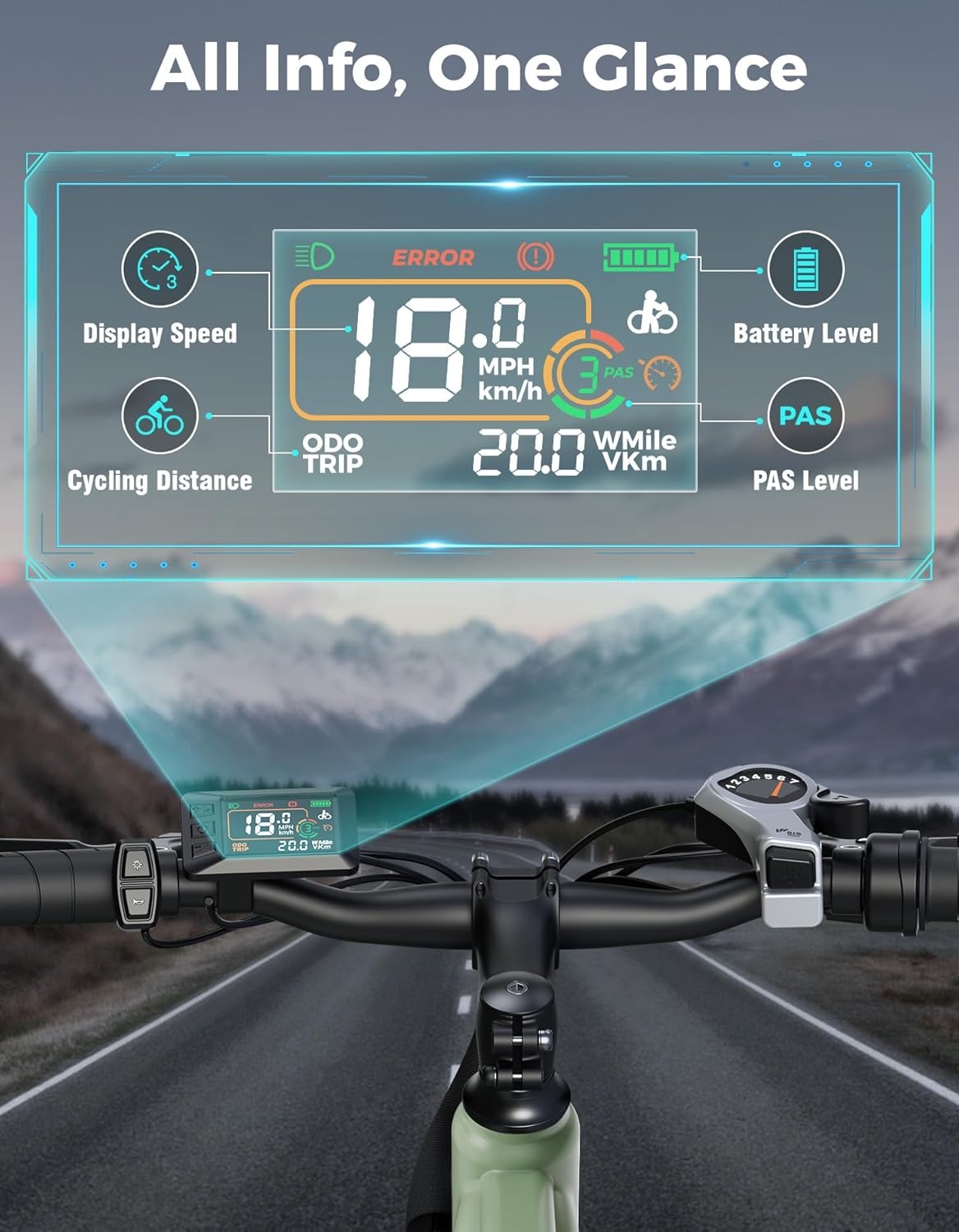 Jasion 26" Electric Bike for Adults, Internal Removable Battery Ebike with 3 Modes & 7-Speed, UL2849 Certified, 1200W Peak Motor, Max 28Mph & 50Miles, Shock Absorber, Electric City Commuter Bicycle
