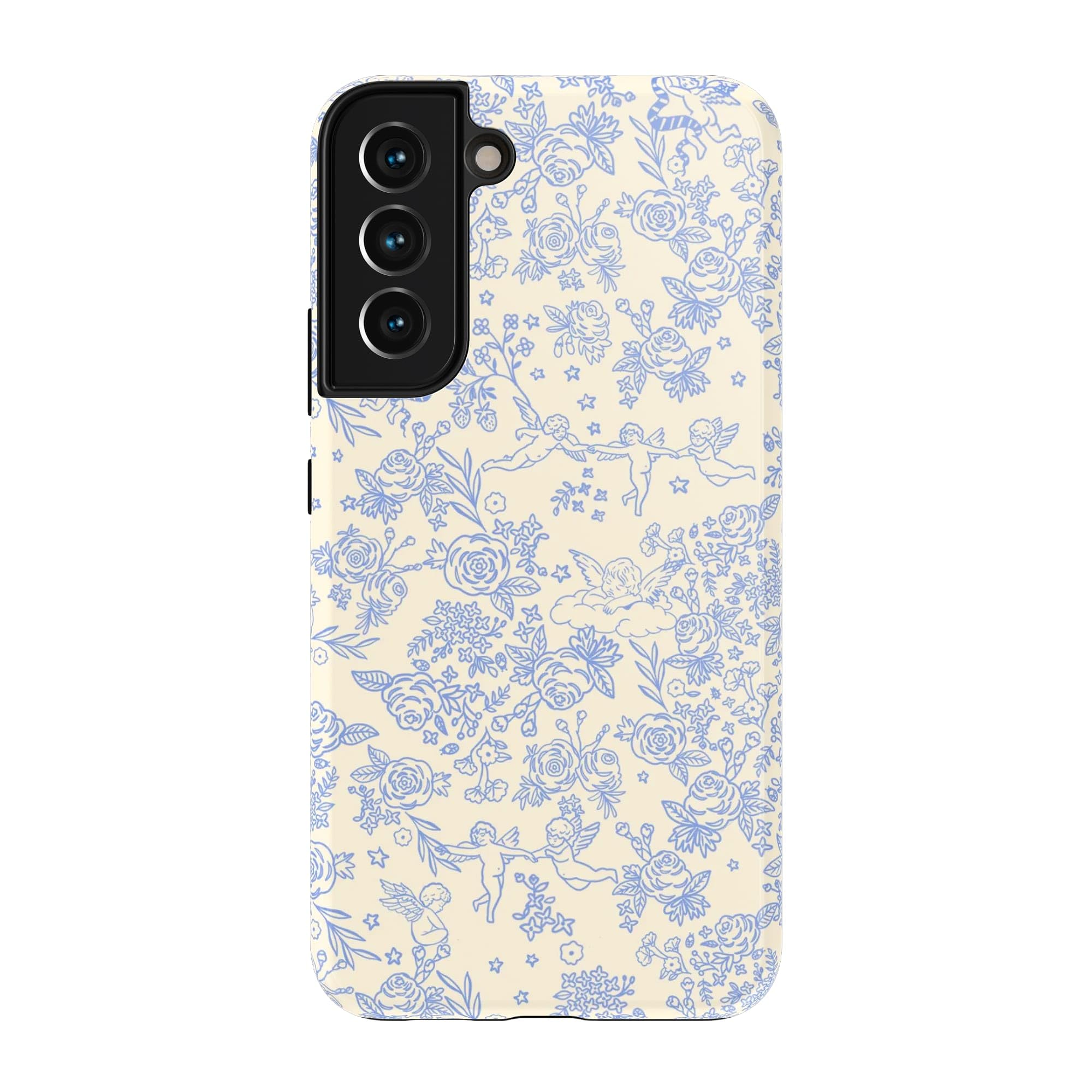 Casely Galaxy S22 Case | Cupid's Canvas | Periwinkle Floral | Essential Slim Dual-Layer Protective Design