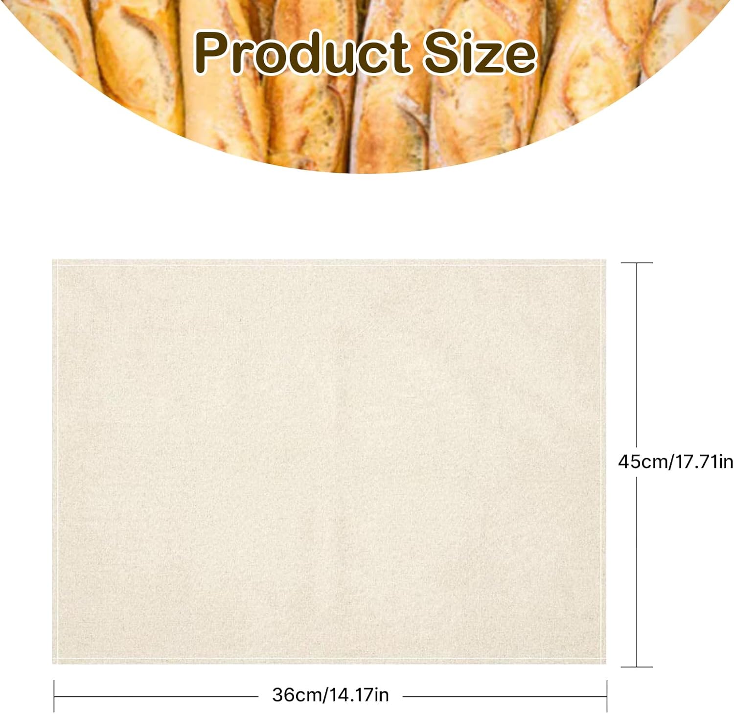 2Pcs Bread Towel for Bread Baking 14x18 Inches Linen Cloth Flour Sack Towels for Proofing Cover Pastry Proofing Cloth for Baguettes, Loaves, Ciabatta - Image 2