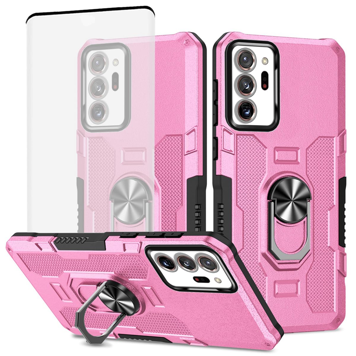 Coque pour Galaxy Note 20 Ultra rose avec béquille magnétique premium - 8