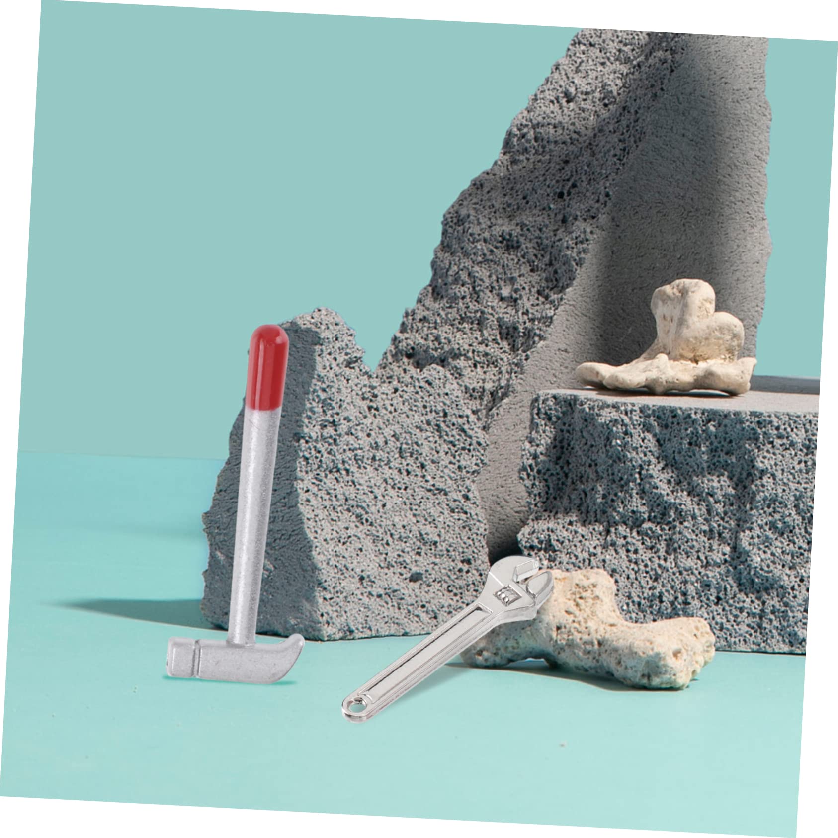 HOMOCONO Mini Tool Set Boys and Girls Hammer Wrench Toy Miniature Wrench Decorative Hammer Micro Landscape Decor