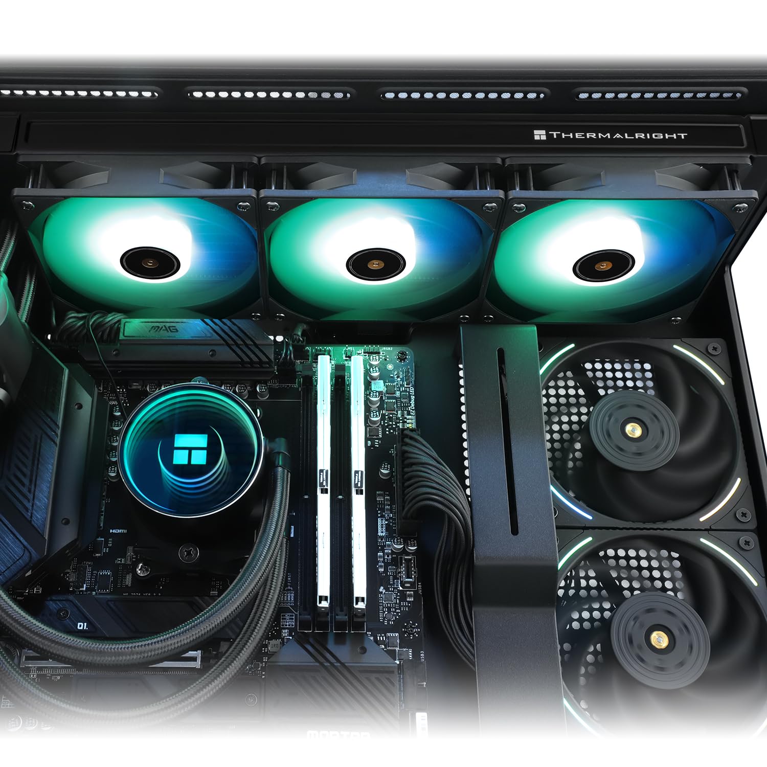 Thermalright-TR Frozen Notte 360 Negro ARGB V2 enfriador de CPU de agua, 3 ventiladores PWM con velocidad de 2000 rpm, Intel LGA 1851/115X/1200/2011, adecuado para AM4/AM5, disipador de calor líquido