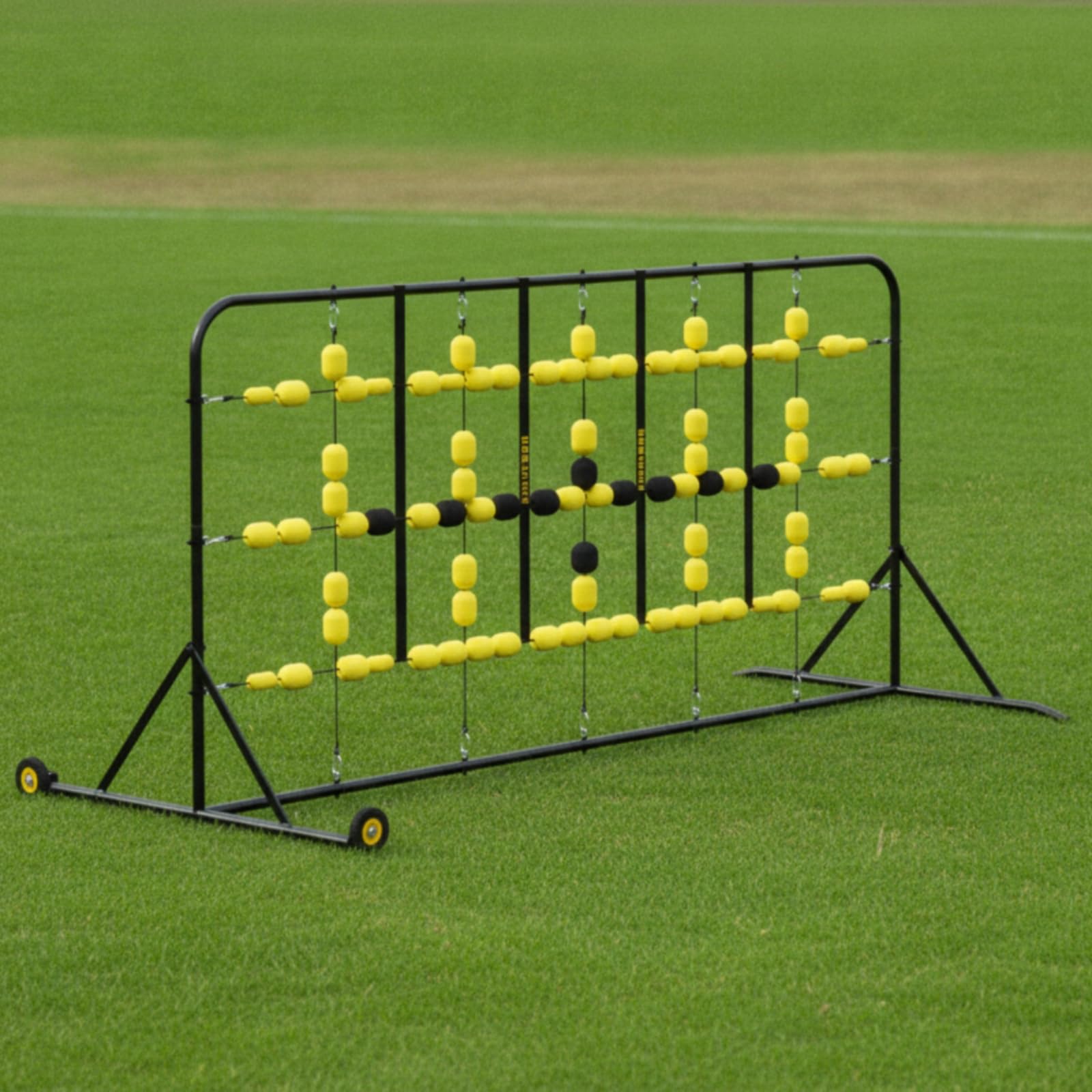 Goalie Training Rebounder Rete Calcio Telaio Allenamento Portiere Struttura Autoportante Rete Tensionata Mobilità con Ruote Materiale Acciaio Eva